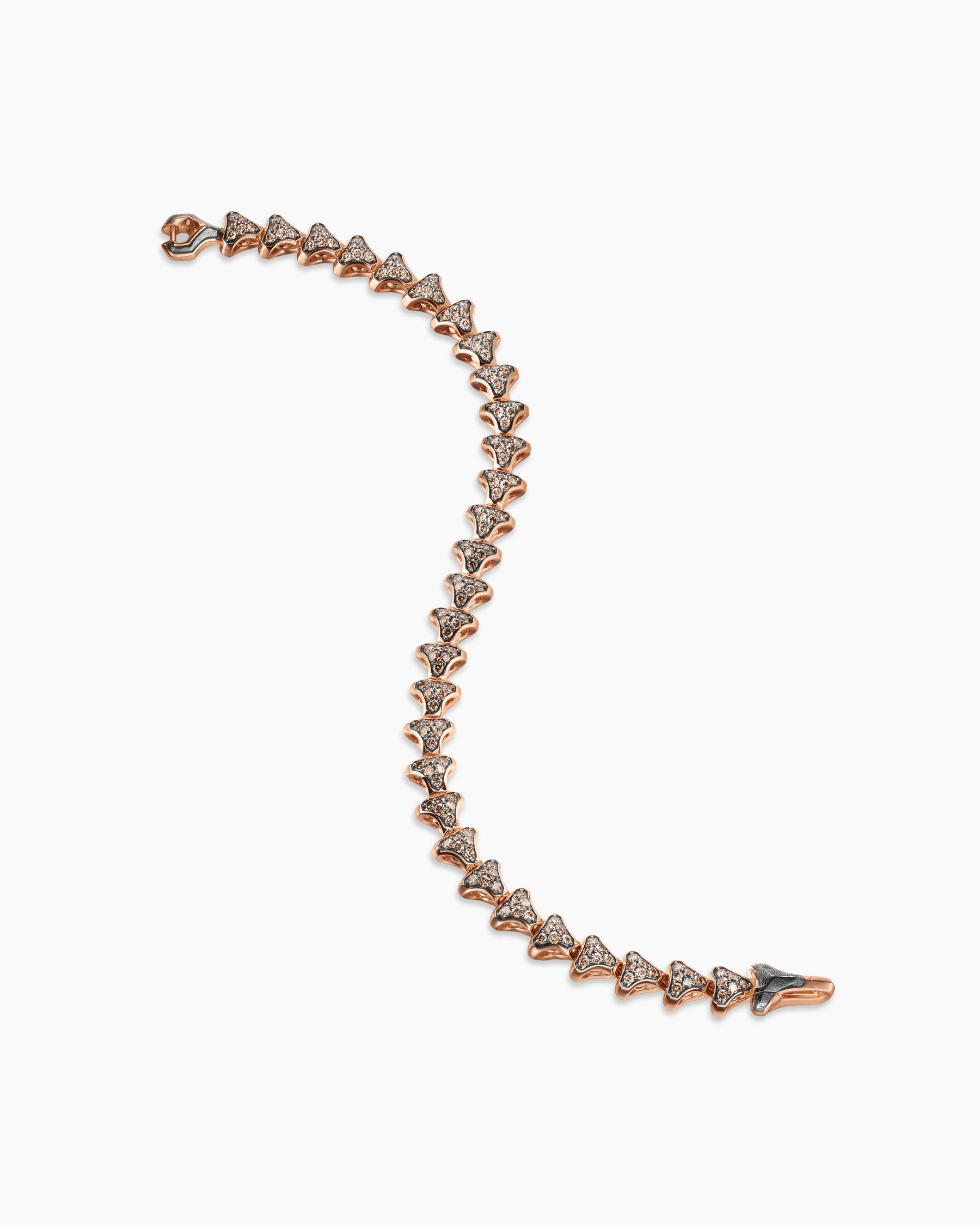 Armory Link Bracelet in 18K Rose Gold with Cognac Diamonds, 7.5mm - Image 4