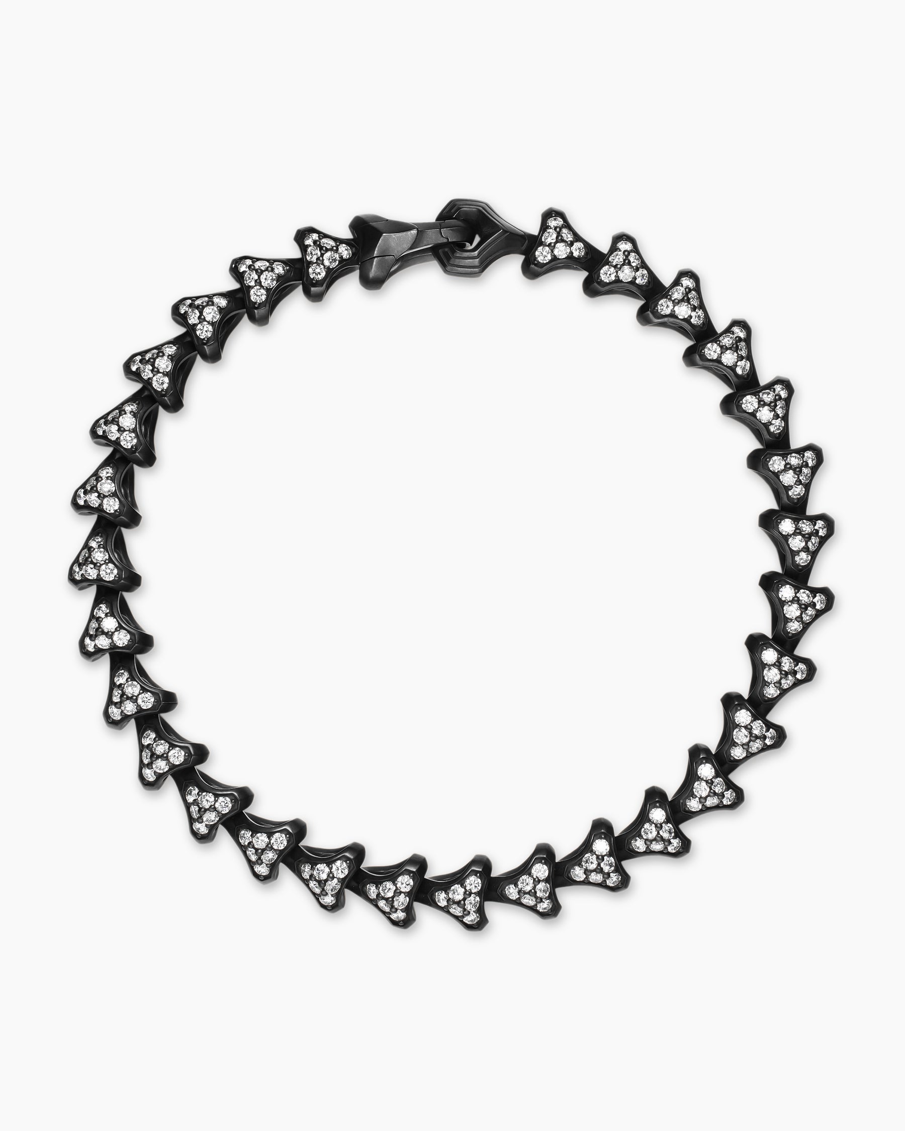 Armory Link Bracelet in Black Titanium with Diamonds, 7.5mm - Image 3
