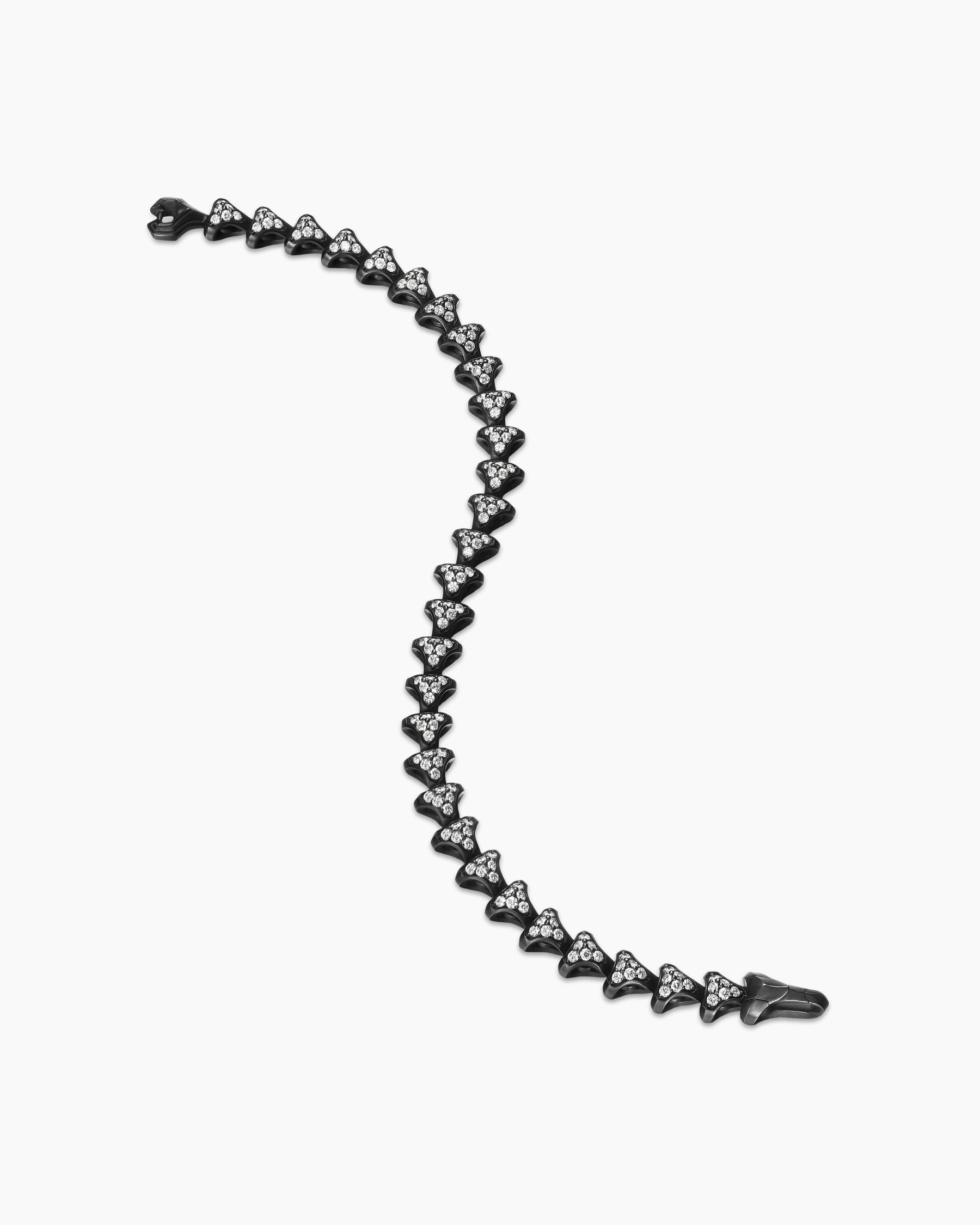 Armory Link Bracelet in Black Titanium with Diamonds, 7.5mm - Image 4