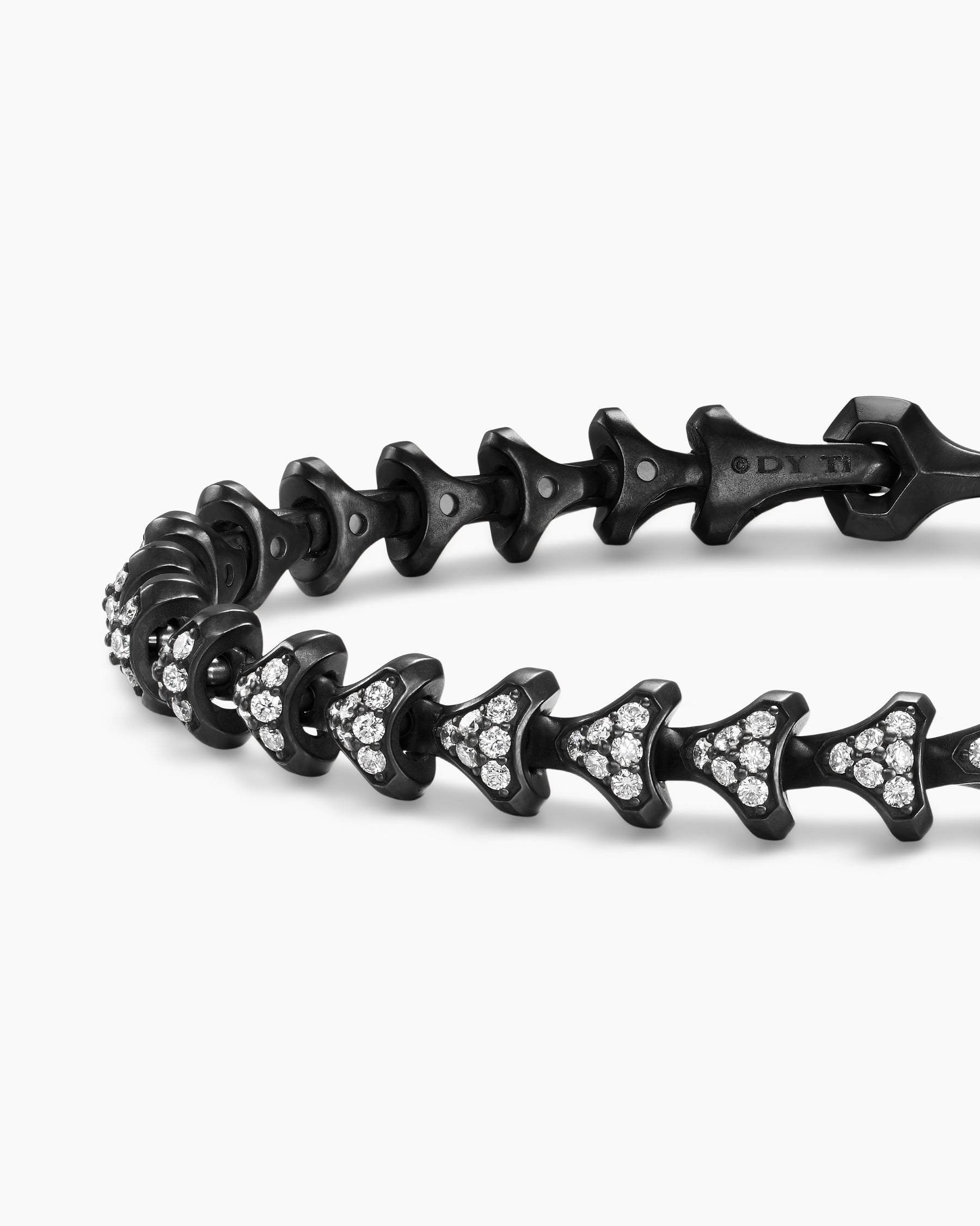 Armory Link Bracelet in Black Titanium with Diamonds, 7.5mm - Image 5