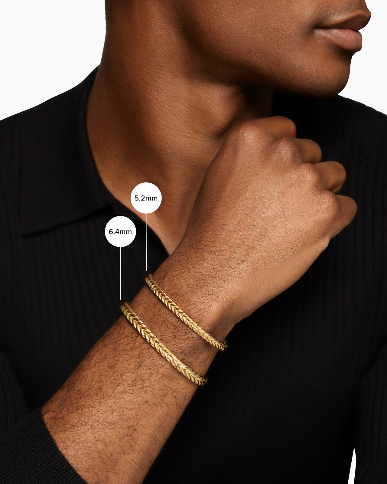 Chevron Flex Bracelet in 18K Yellow Gold, 5.2mm - Image 6