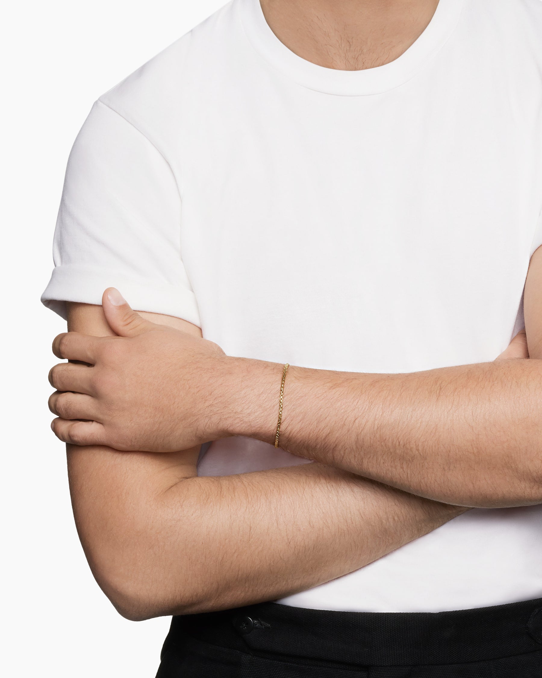 Alternative view of Box Chain Bracelet in 18K Yellow Gold, 2.7mm