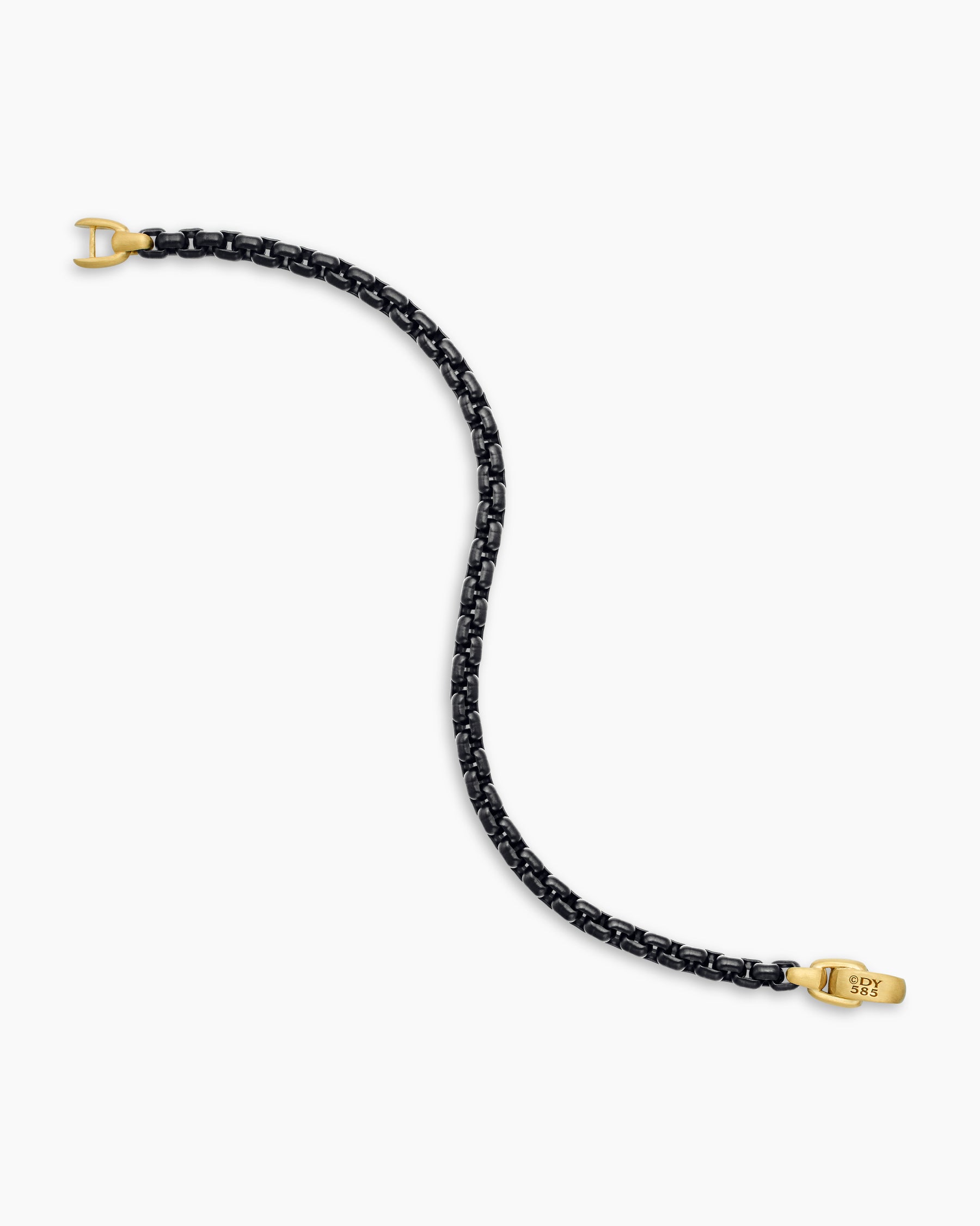 Box Chain Bracelet in Stainless Steel with 14K Yellow Gold, 5mm - Image 4