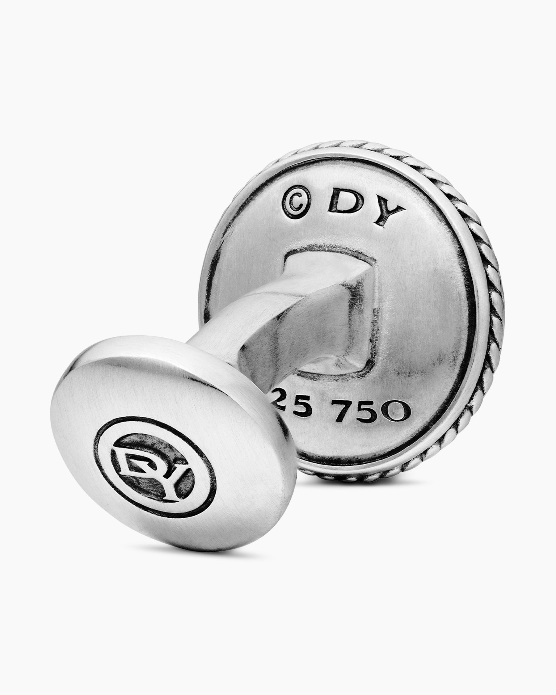 Maritime Compass Cufflinks in Sterling Silver with 18K Yellow Gold and Center Diamond, 16mm - Image 5
