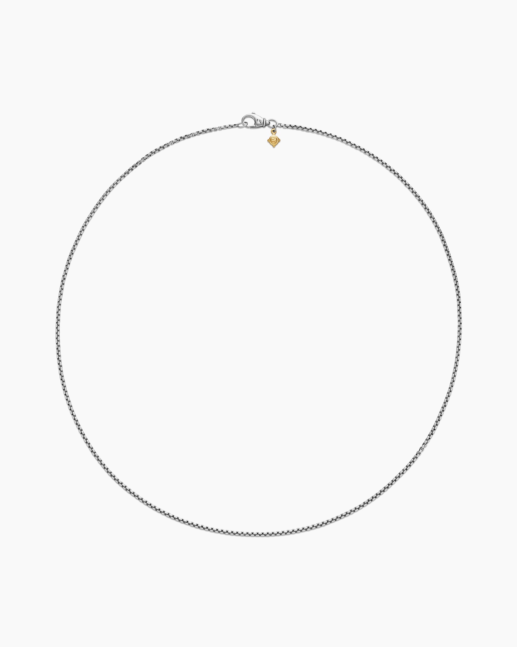 Box Chain Necklace in Sterling Silver with 14K Yellow Gold Accent, 1.7mm - Image 4