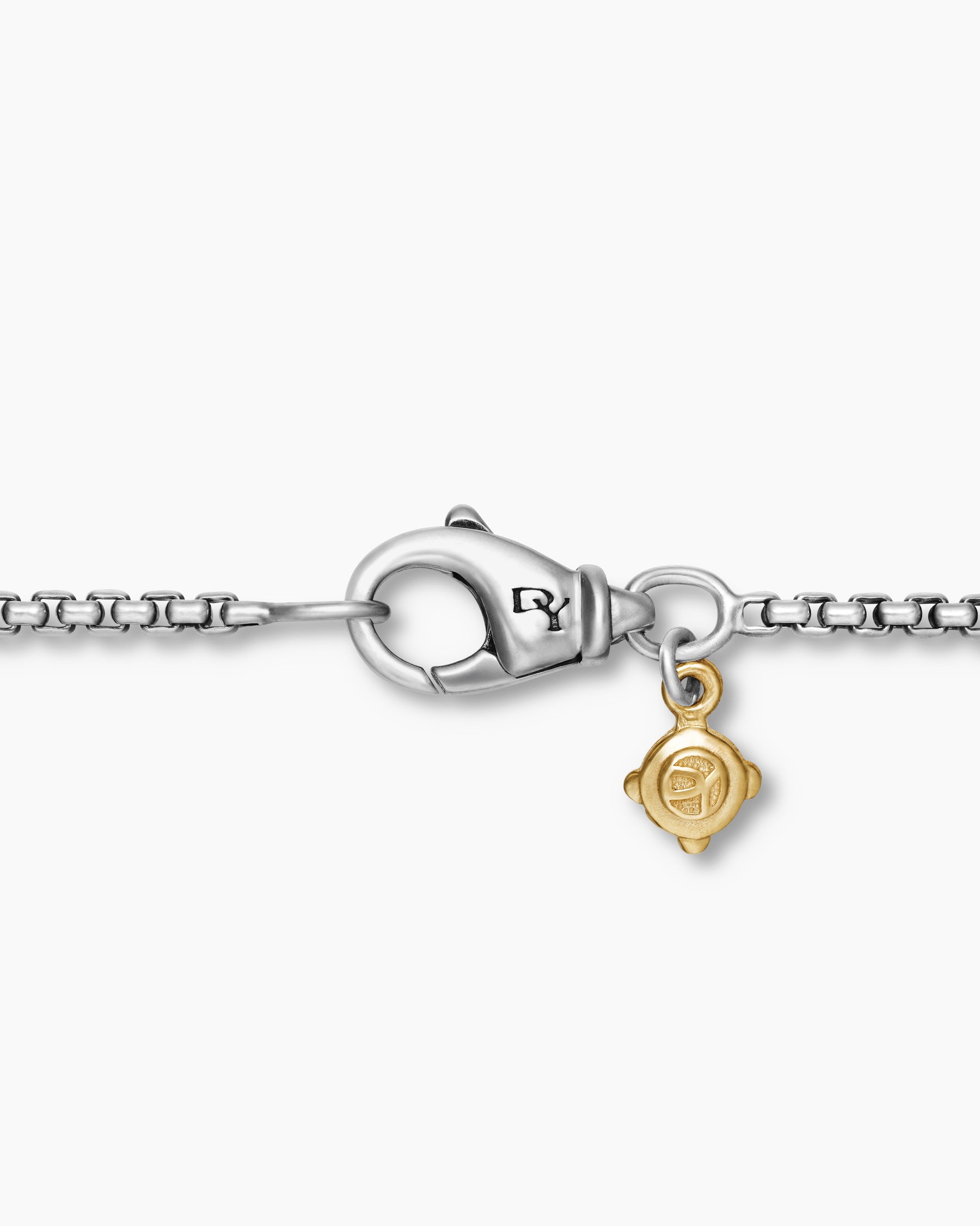 Box Chain Necklace in Sterling Silver with 14K Yellow Gold Accent, 1.7mm - Image 5