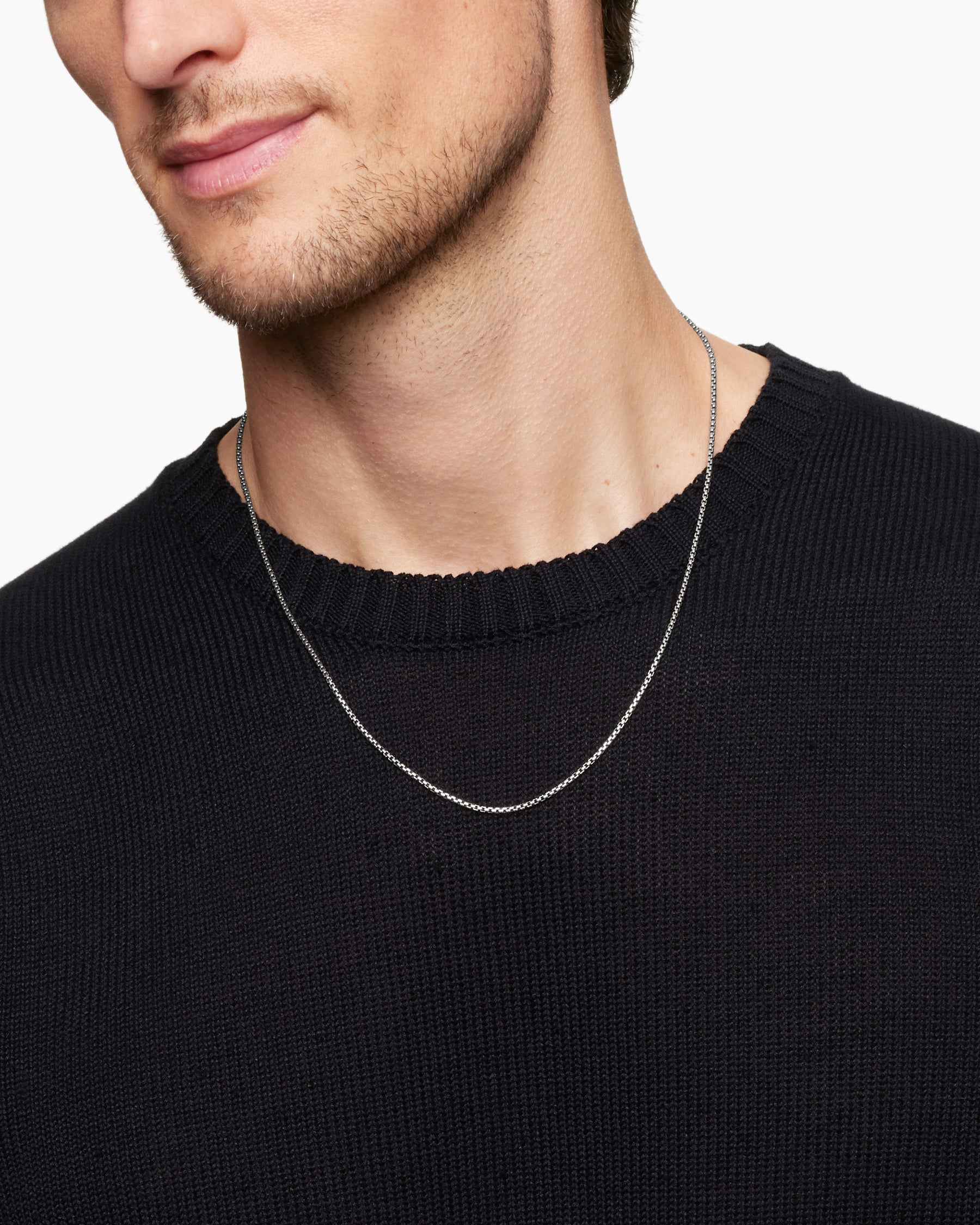 Alternative view of Box Chain Necklace in Sterling Silver, 1.7mm