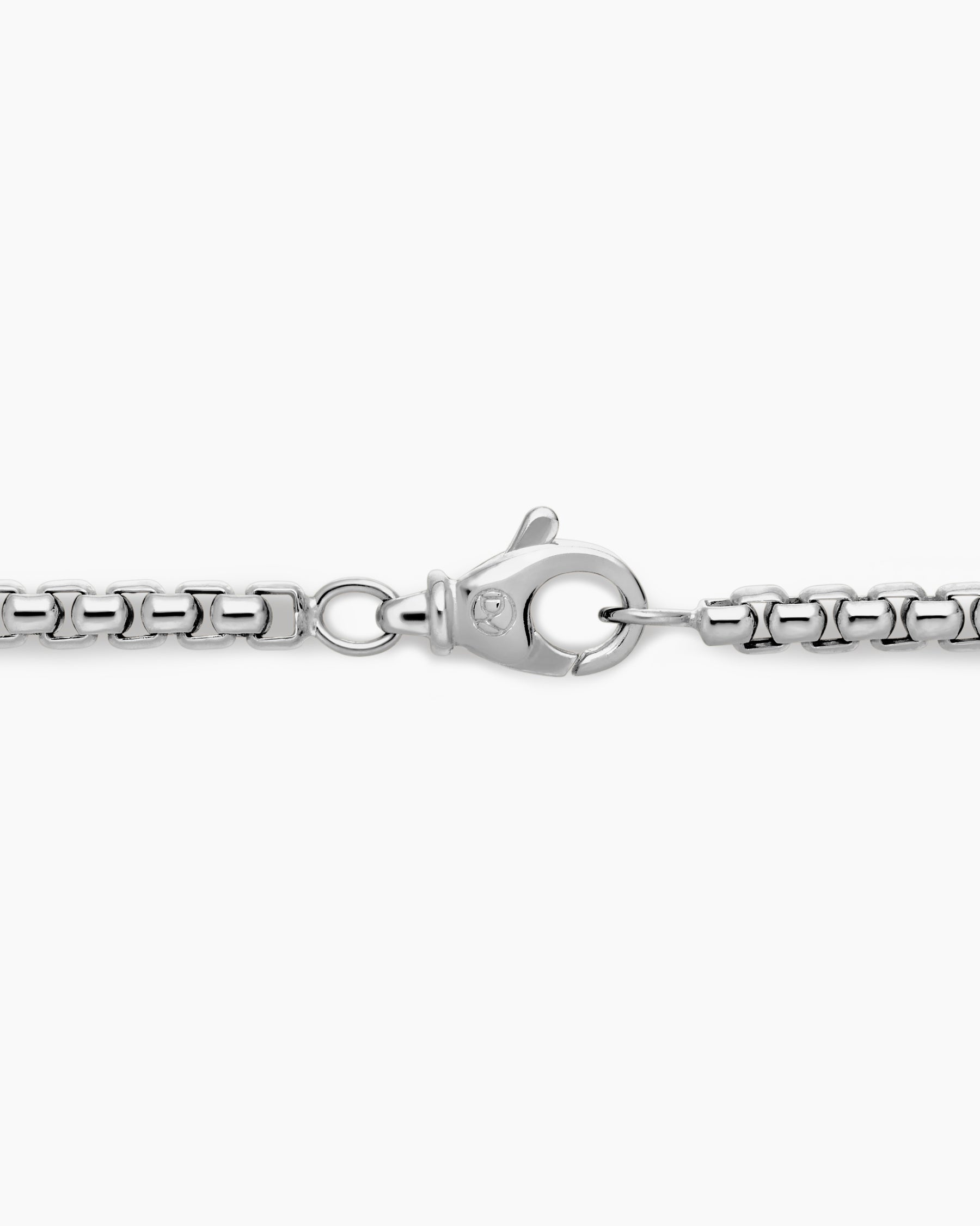Box Chain Necklace in 18K White Gold, 3.4mm - Image 6