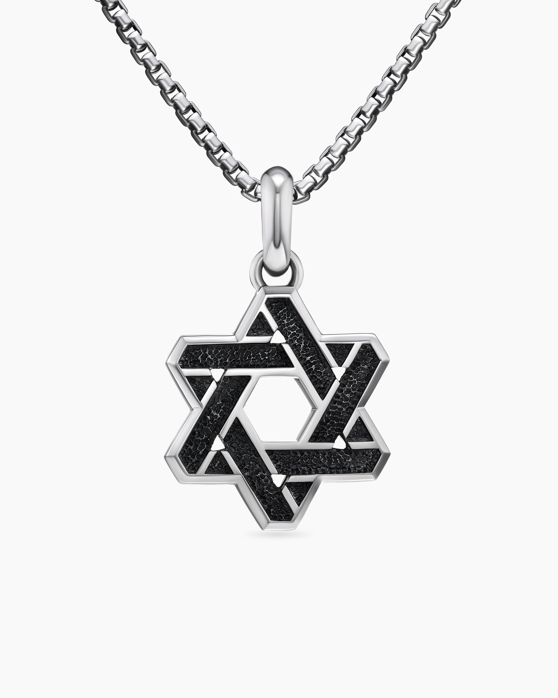 Cable Star of David Amulet in Sterling Silver with 18K Yellow Gold, 19mm - Image 4