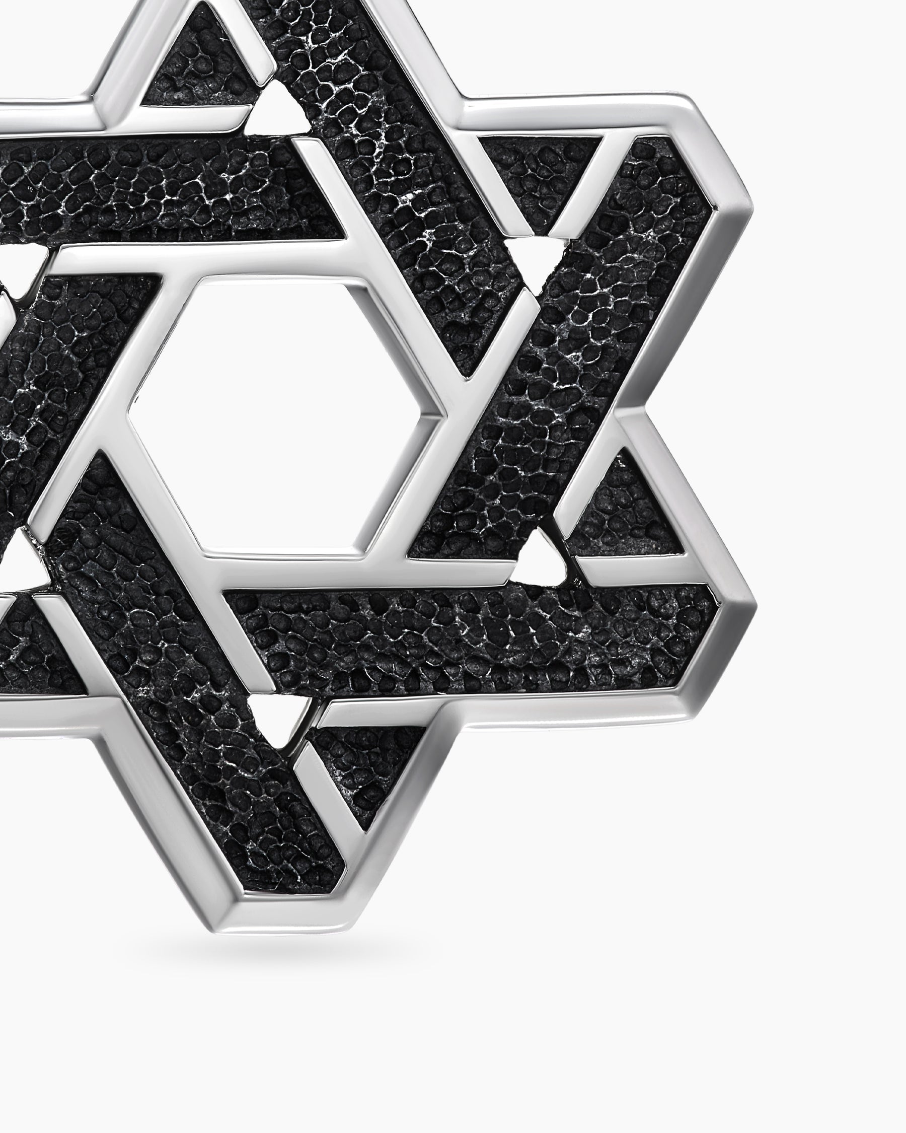 Cable Star of David Amulet in Sterling Silver with 18K Yellow Gold, 19mm - Image 6