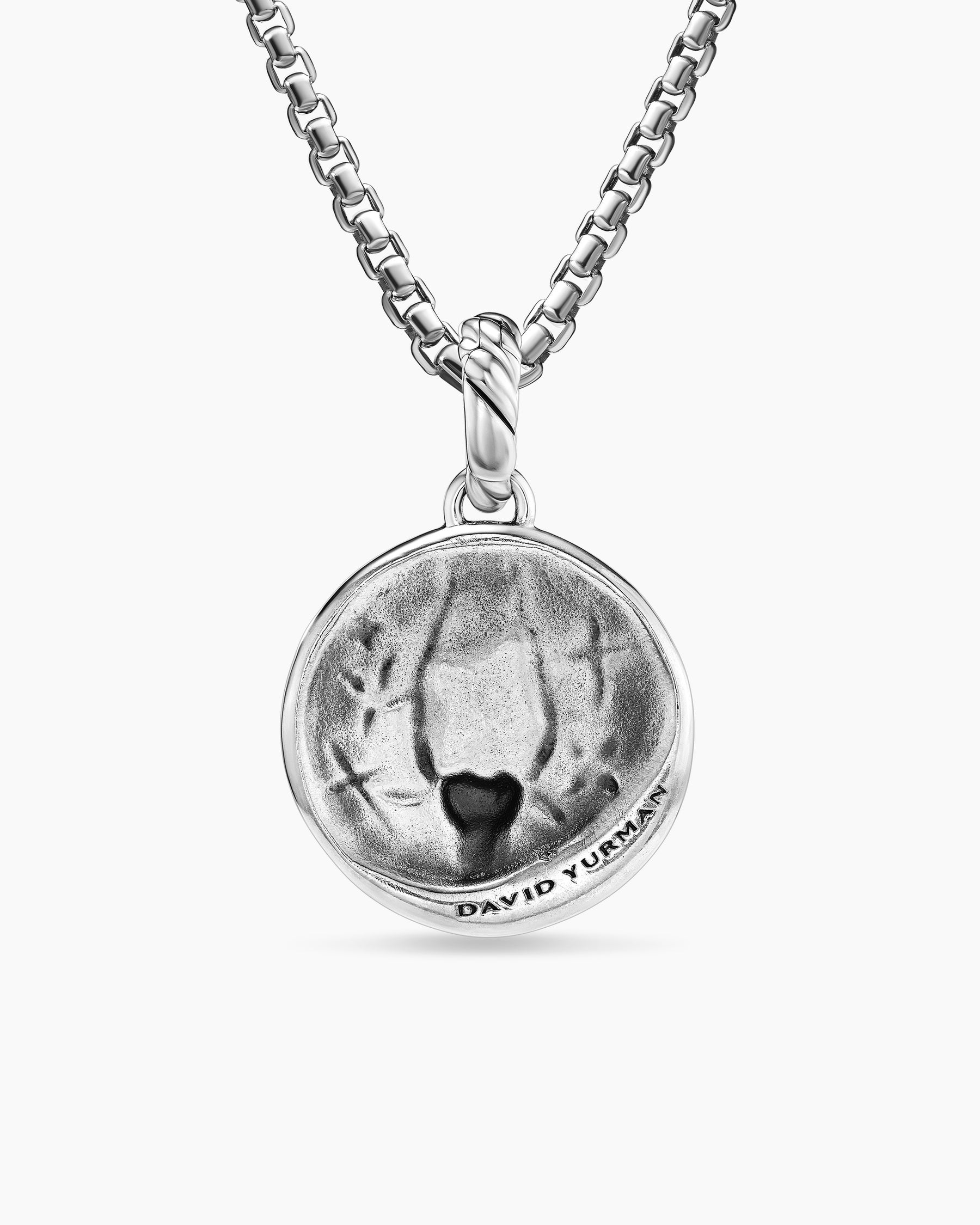 Capricorn Amulet in Sterling Silver with 18K Yellow Gold and Diamonds, 19mm - Image 4