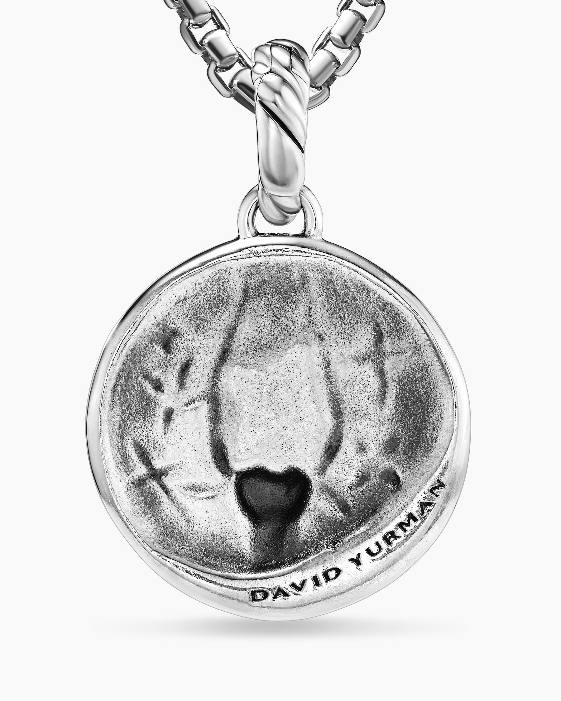 Capricorn Amulet in Sterling Silver with 18K Yellow Gold and Diamonds, 19mm - Image 6