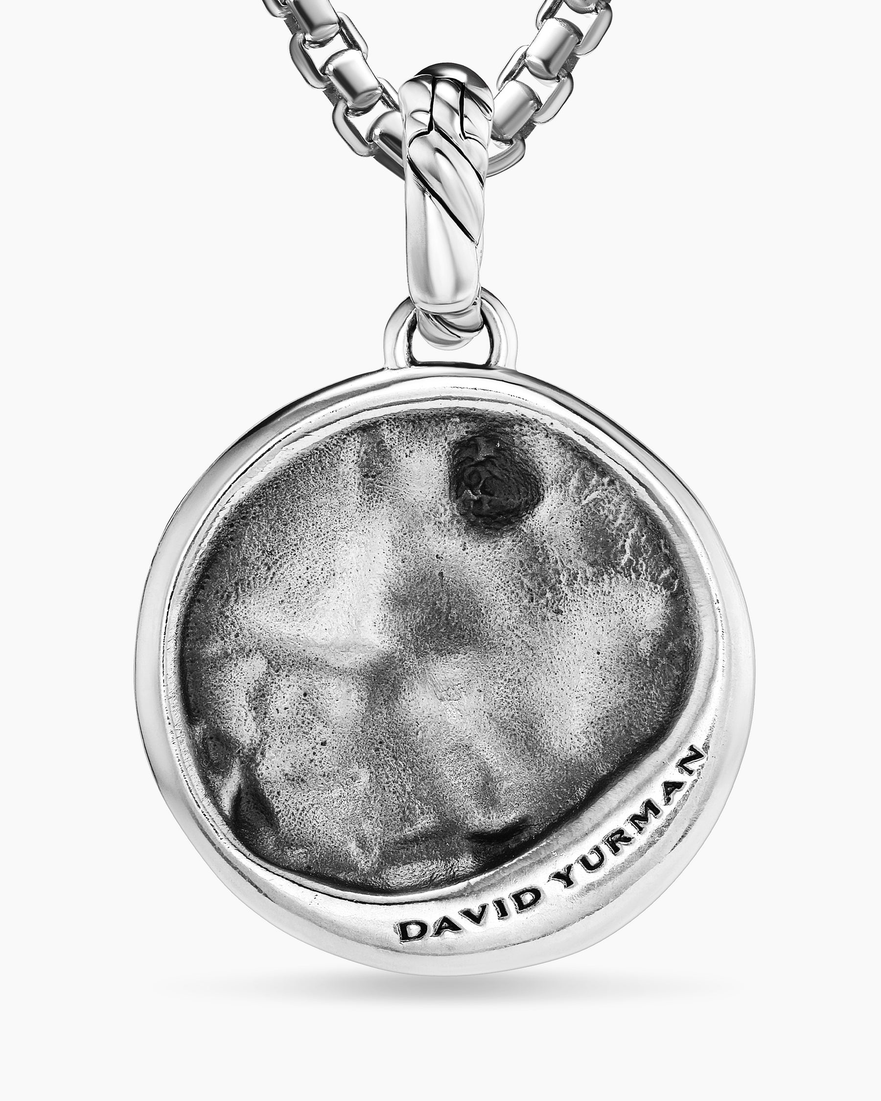 Aquarius Amulet in Sterling Silver with 18K Yellow Gold and Diamonds, 19mm - Image 6