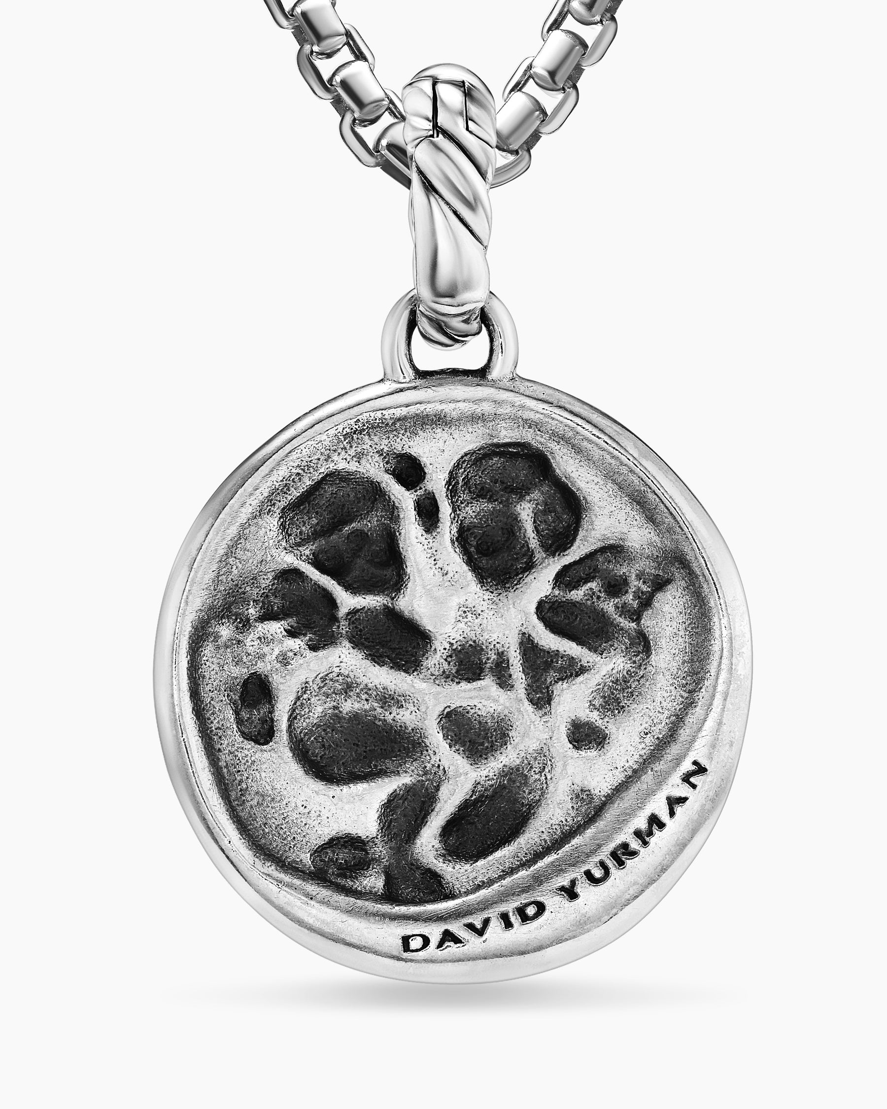 Gemini Amulet in Sterling Silver with 18K Yellow Gold and Diamonds, 19mm - Image 6