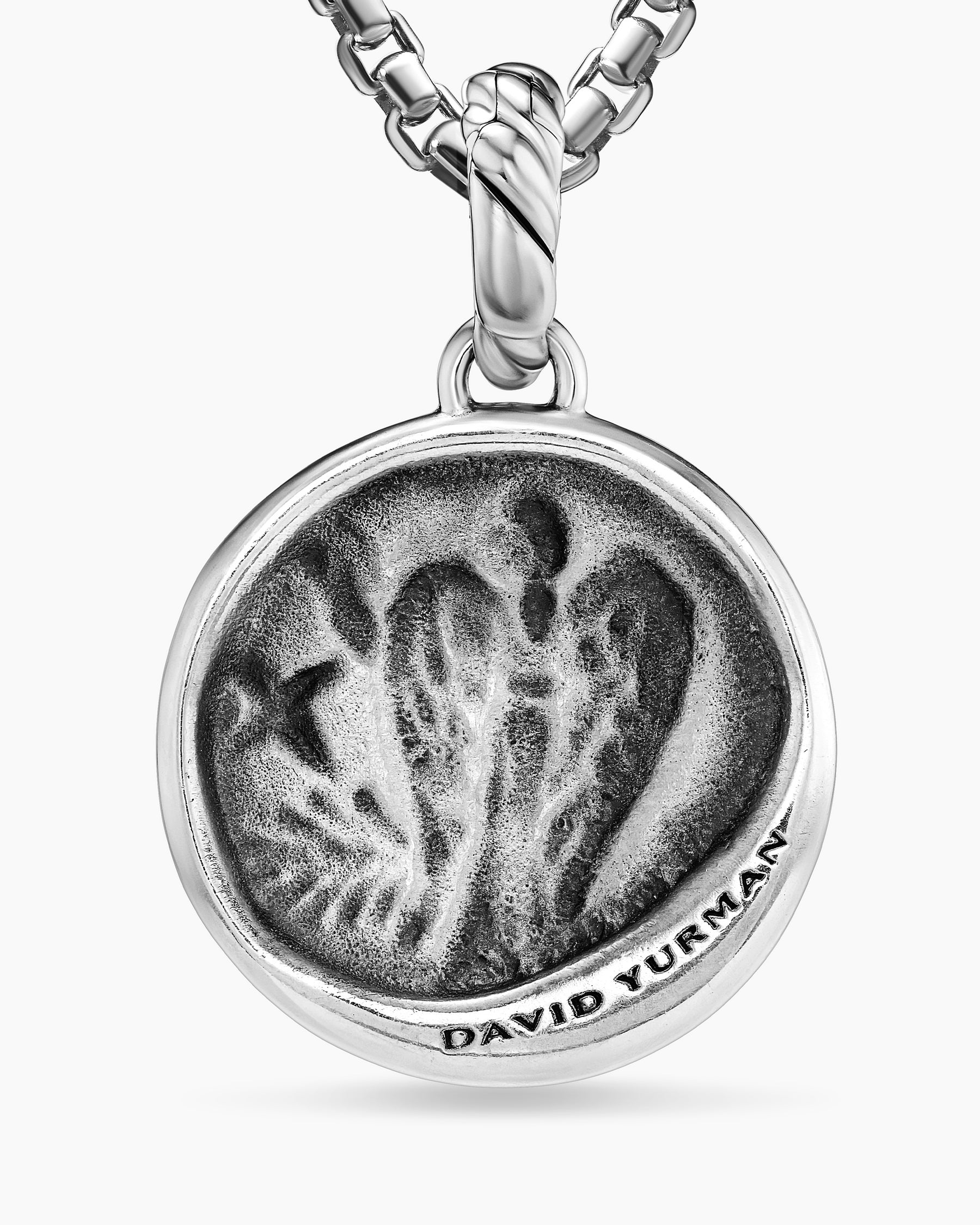 Virgo Amulet in Sterling Silver with 18K Yellow Gold and Diamonds, 19mm - Image 6