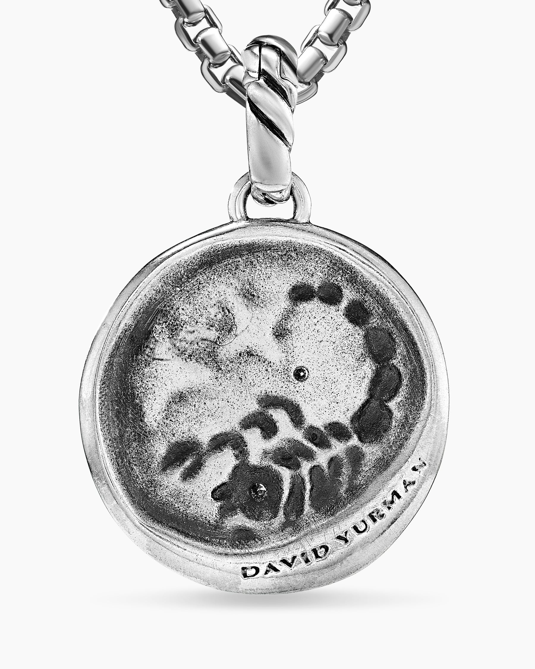 Scorpio Amulet in Sterling Silver with 18K Yellow Gold and Diamonds, 19mm - Image 6