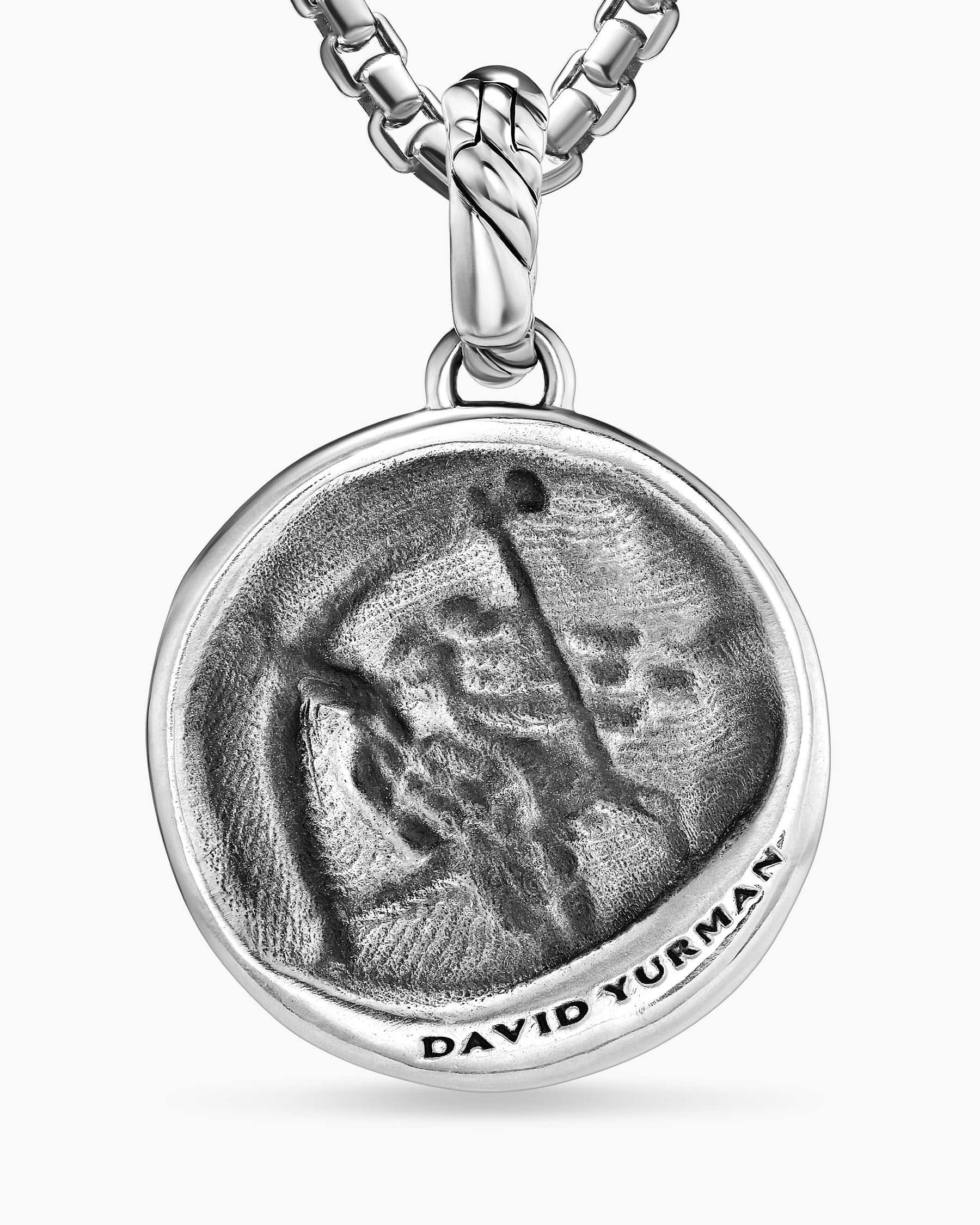 Sagittarius Amulet in Sterling Silver with 18K Yellow Gold and Diamonds, 19mm - Image 6