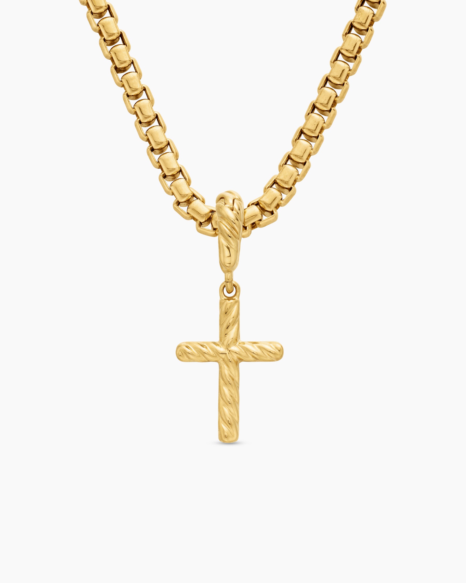 Cable Collectibles Cross Amulet in 18K Yellow Gold with Diamonds, 11.4mm - Image 4