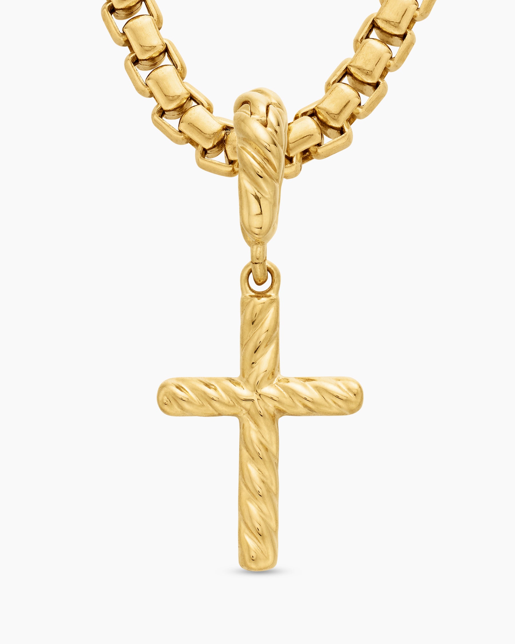 Cable Collectibles Cross Amulet in 18K Yellow Gold with Diamonds, 11.4mm - Image 6