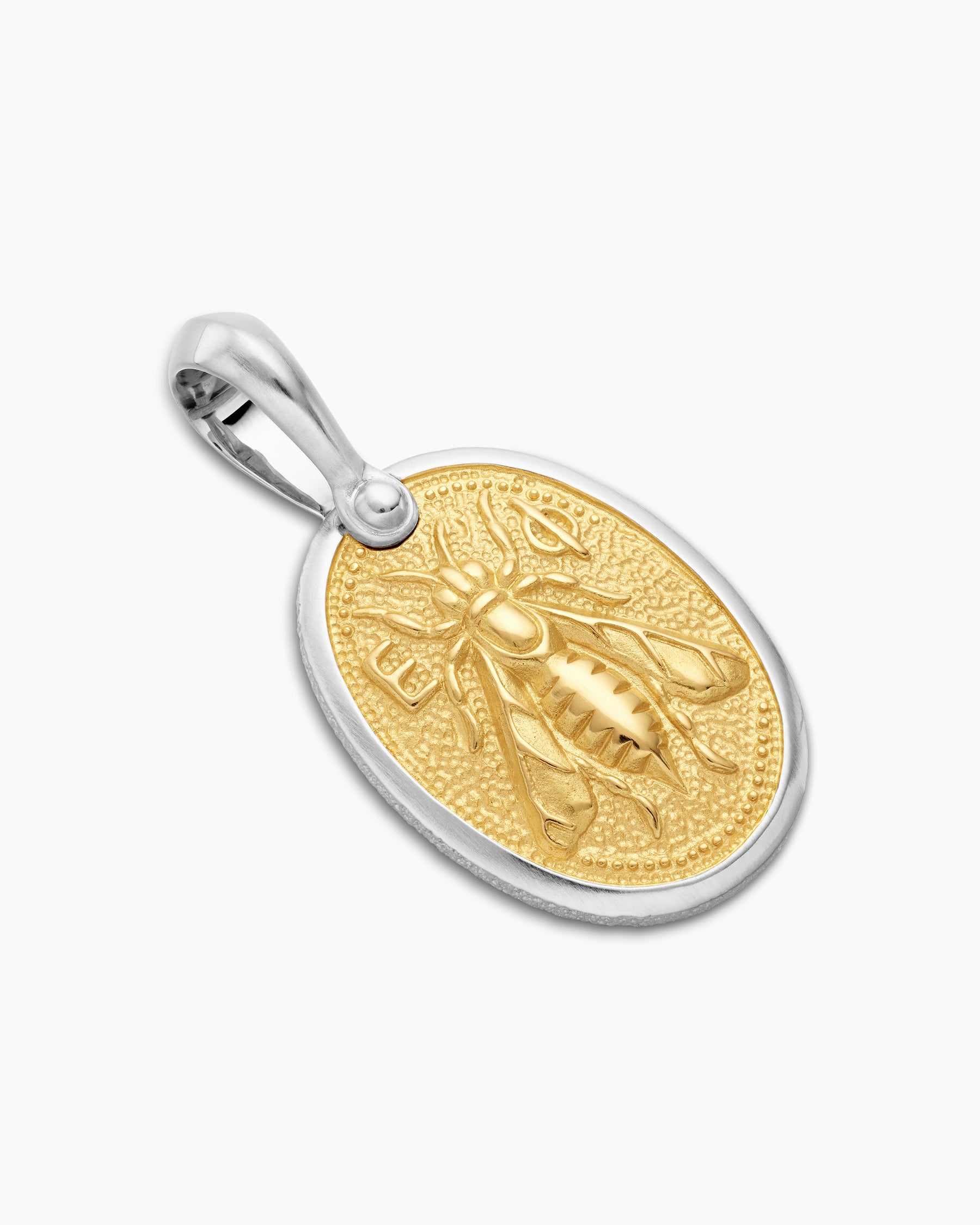 Petrvs Bee Amulet in Sterling Silver with 18K Yellow Gold, 17.8mm - Image 3
