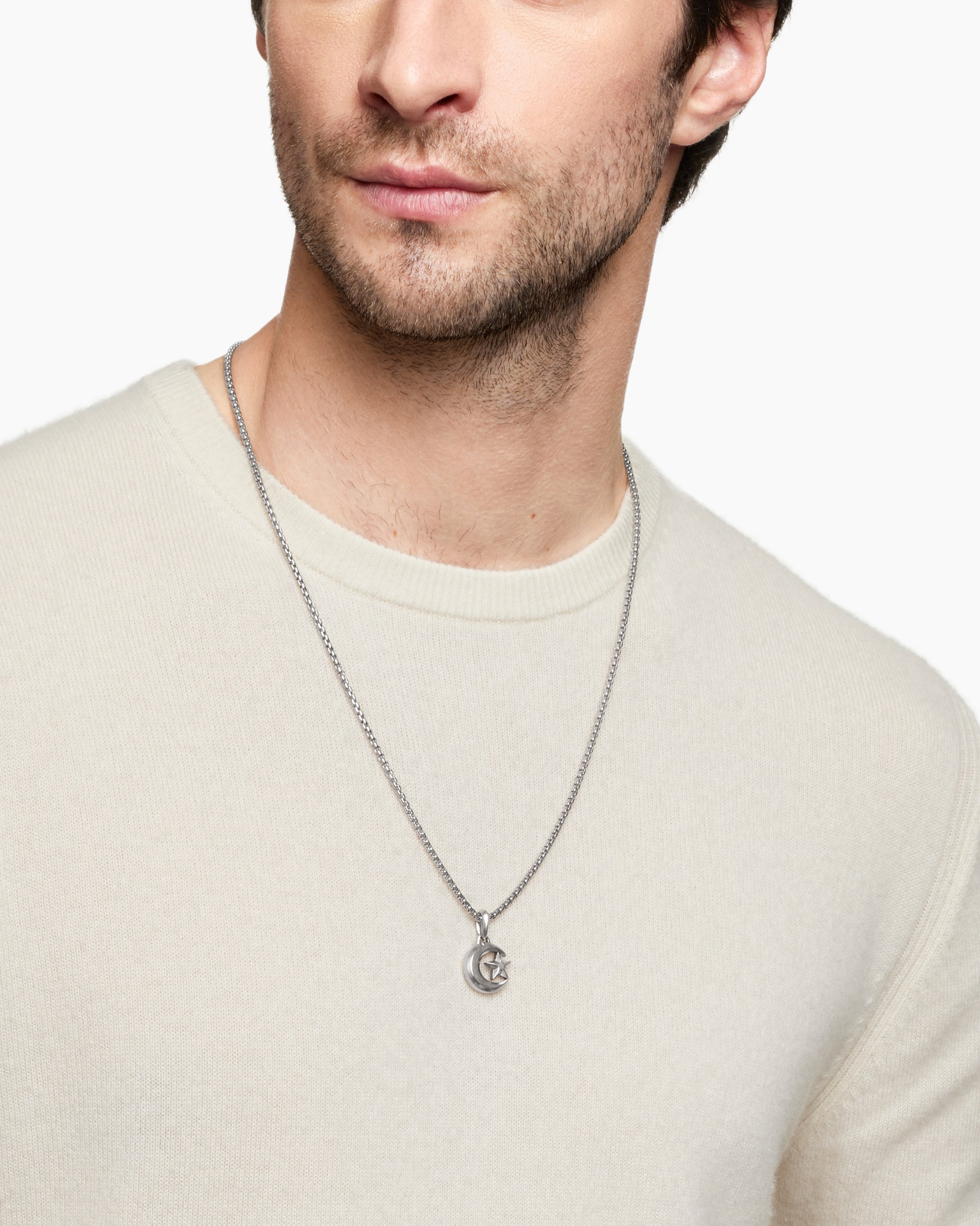 Star and Crescent Amulet in Sterling Silver, 17.2mm - Image 2