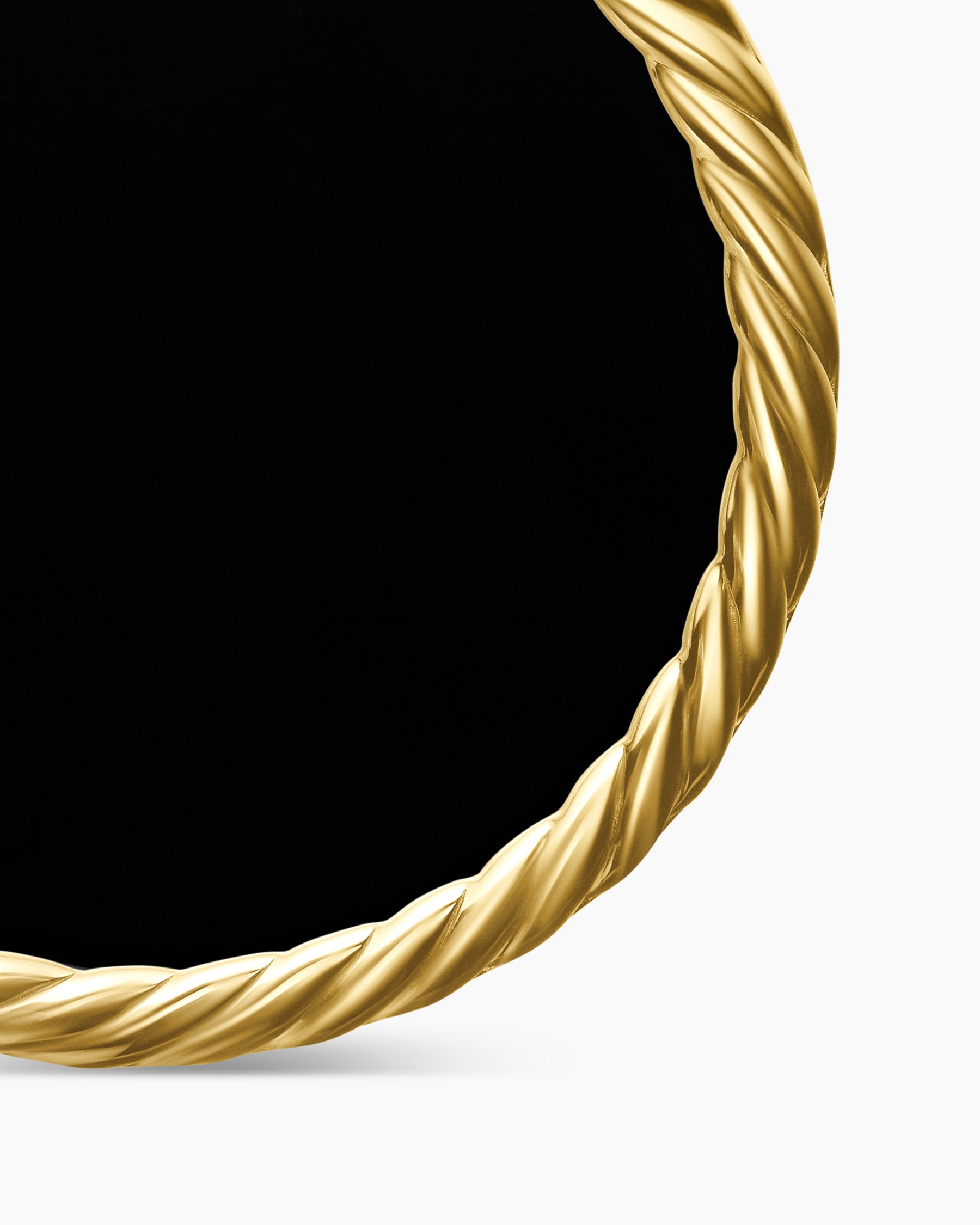 DY Elements Disc Pendant in 18K Yellow Gold with Black Onyx and Diamond Rim, 24mm - Image 6