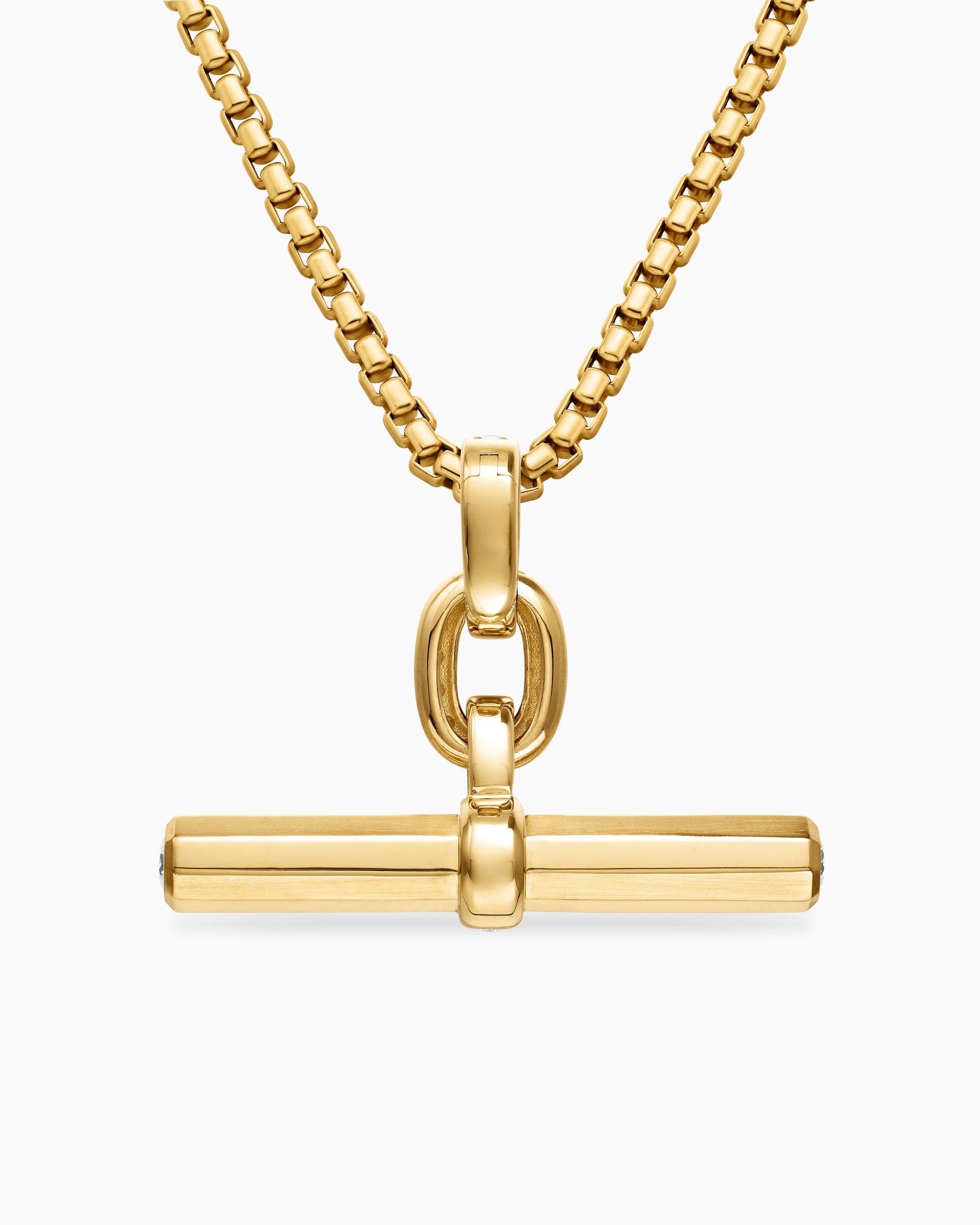 Lexington E/W Barrel Pendant in 18K Yellow Gold with Diamonds, 36mm - Image 4