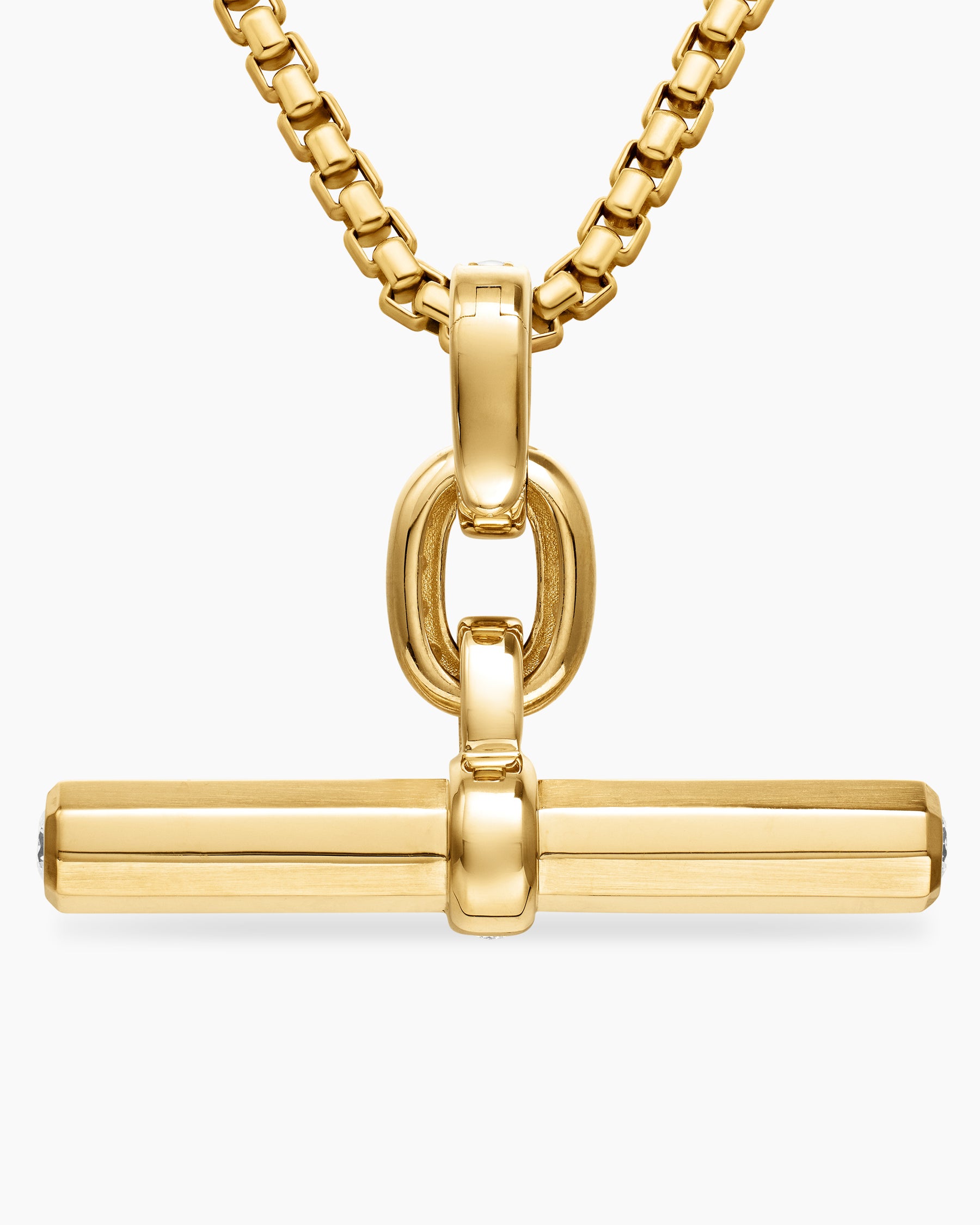 Lexington E/W Barrel Pendant in 18K Yellow Gold with Diamonds, 36mm - Image 6