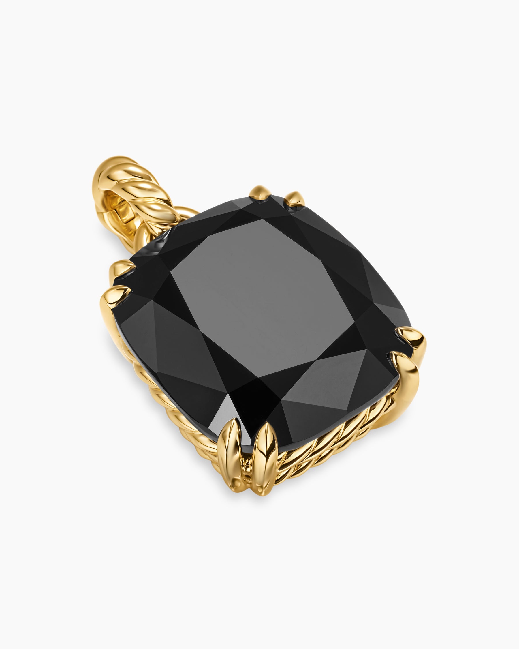 Marbella Pendant in 18K Yellow Gold with Black Onyx, 22mm - Image 3