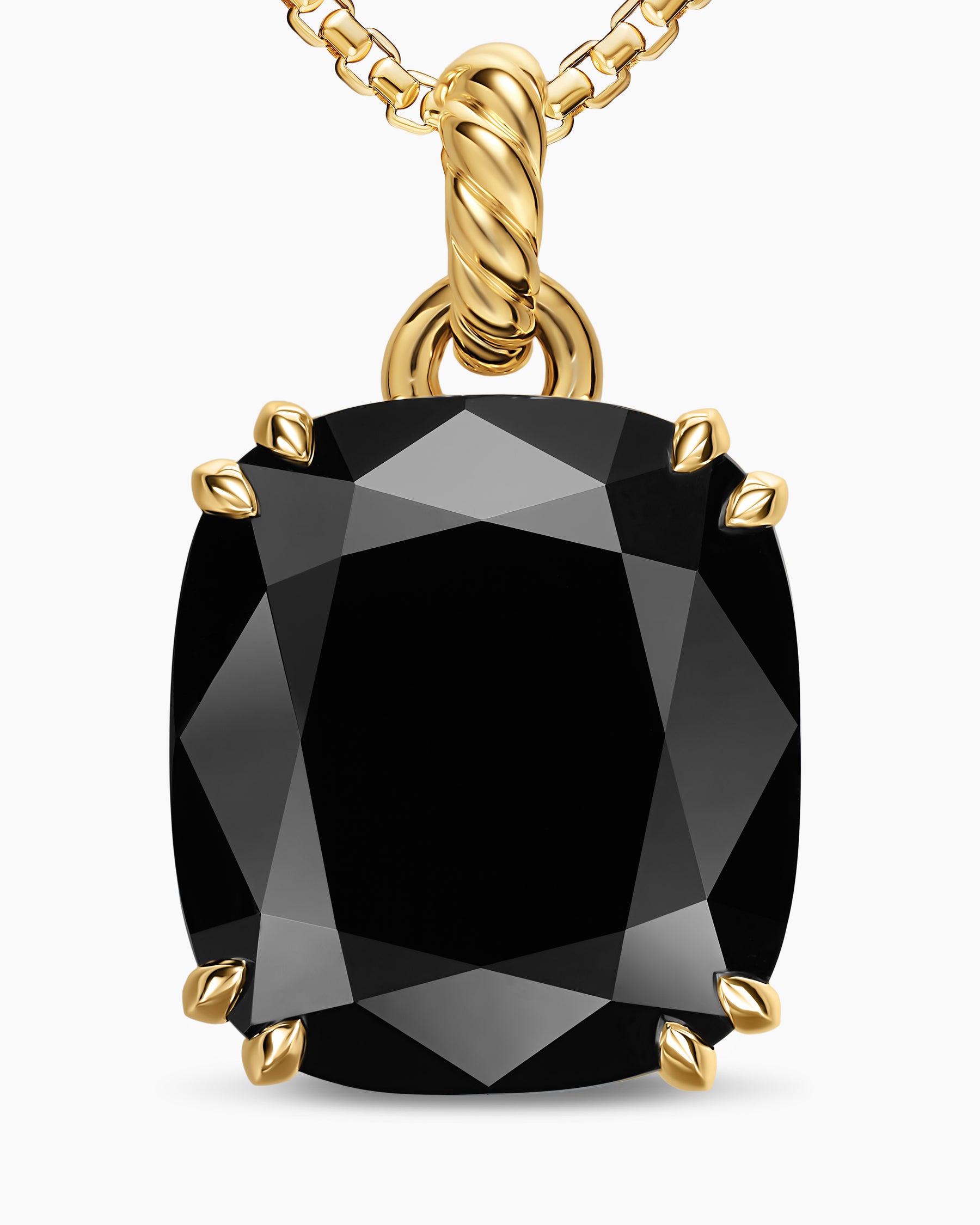 Marbella Pendant in 18K Yellow Gold with Black Onyx, 22mm - Image 5