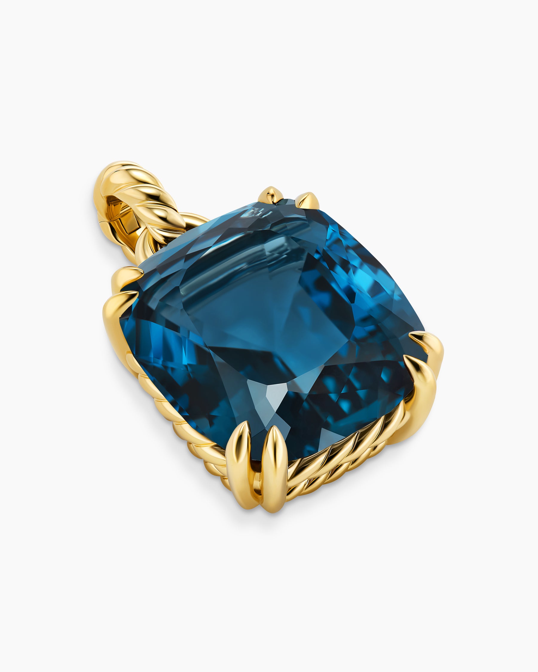 Marbella Pendant in 18K Yellow Gold with Hampton Blue Topaz, 22mm - Image 3