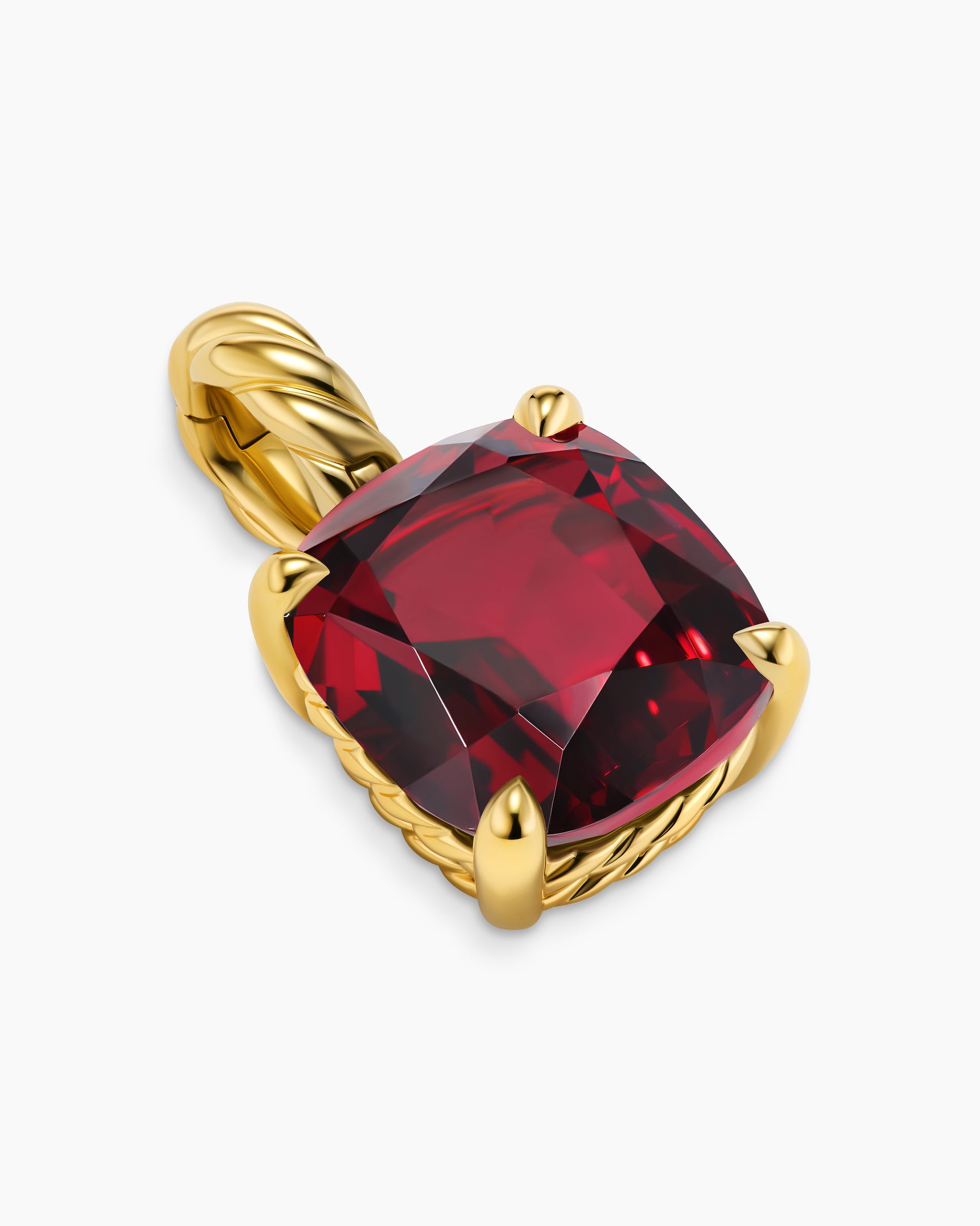 Marbella Pendant in 18K Yellow Gold with Rhodolite Garnet, 12mm - Image 3