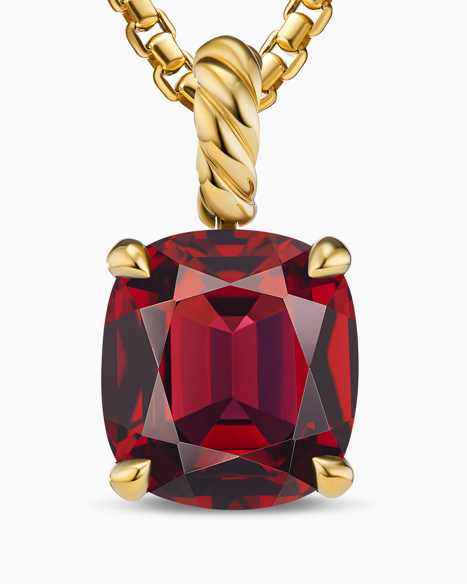 Marbella Pendant in 18K Yellow Gold with Rhodolite Garnet, 12mm - Image 5
