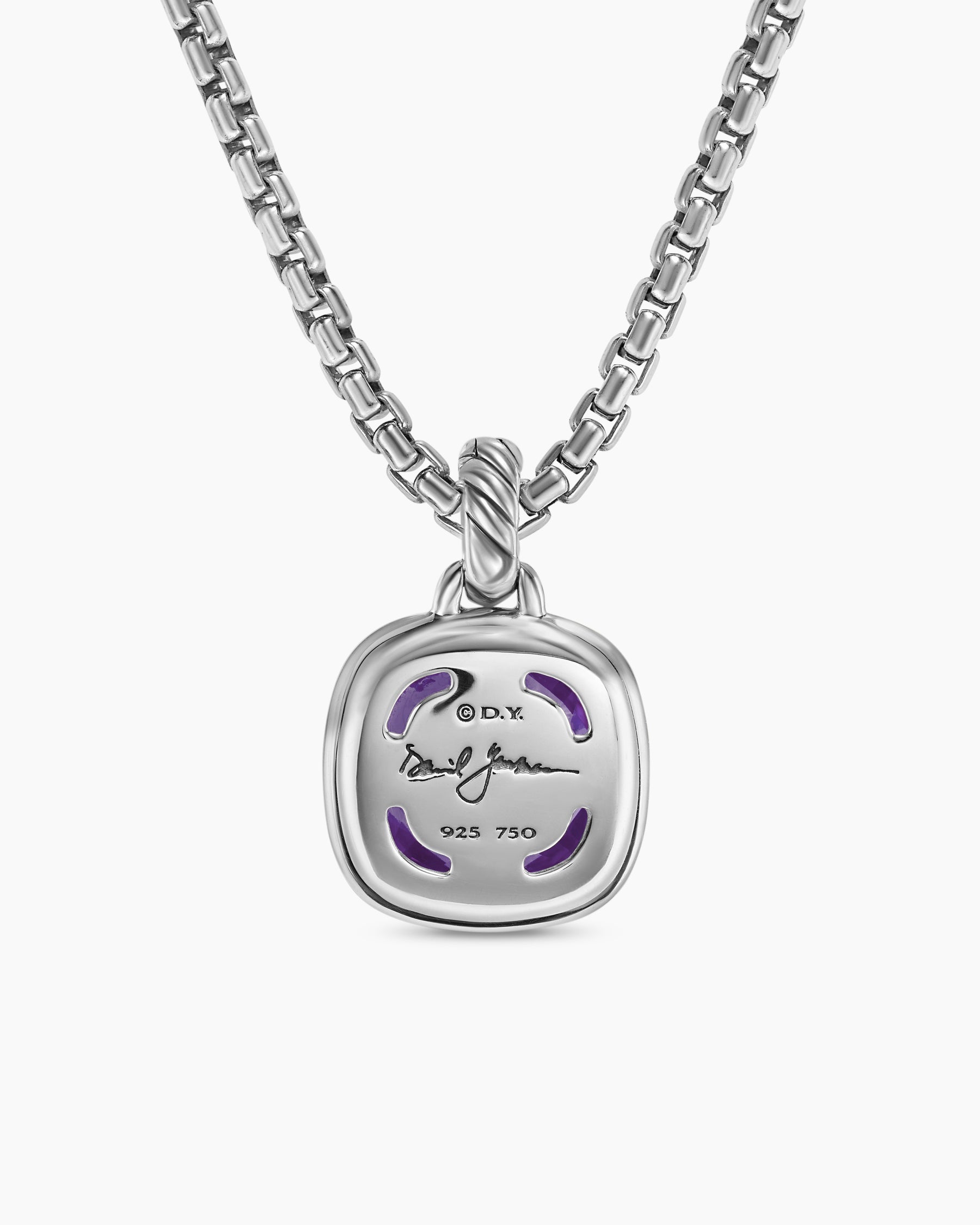 Albion Pendant in Sterling Silver with 18K Yellow Gold and Amethyst, 11mm - Image 4