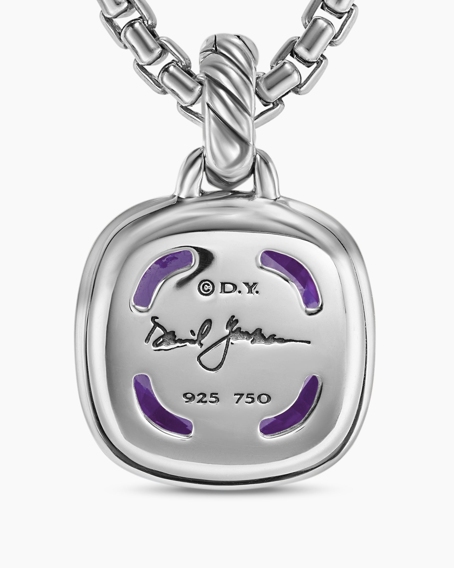 Albion Pendant in Sterling Silver with 18K Yellow Gold and Amethyst, 11mm - Image 6