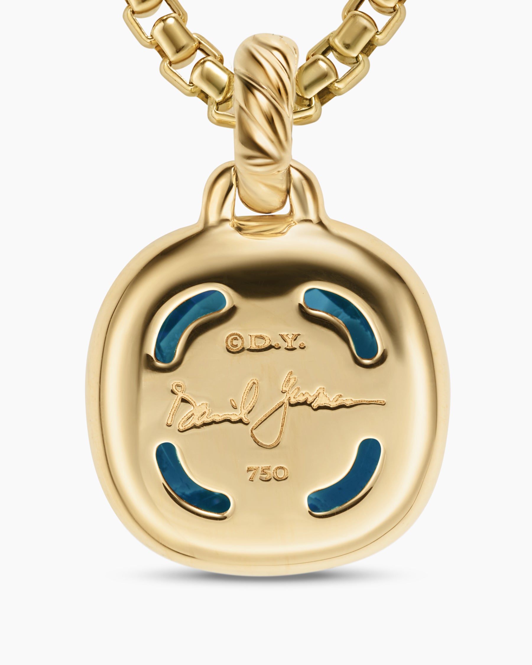 Albion Pendant in 18K Yellow Gold with Hampton Blue Topaz and Diamonds, 11mm - Image 6