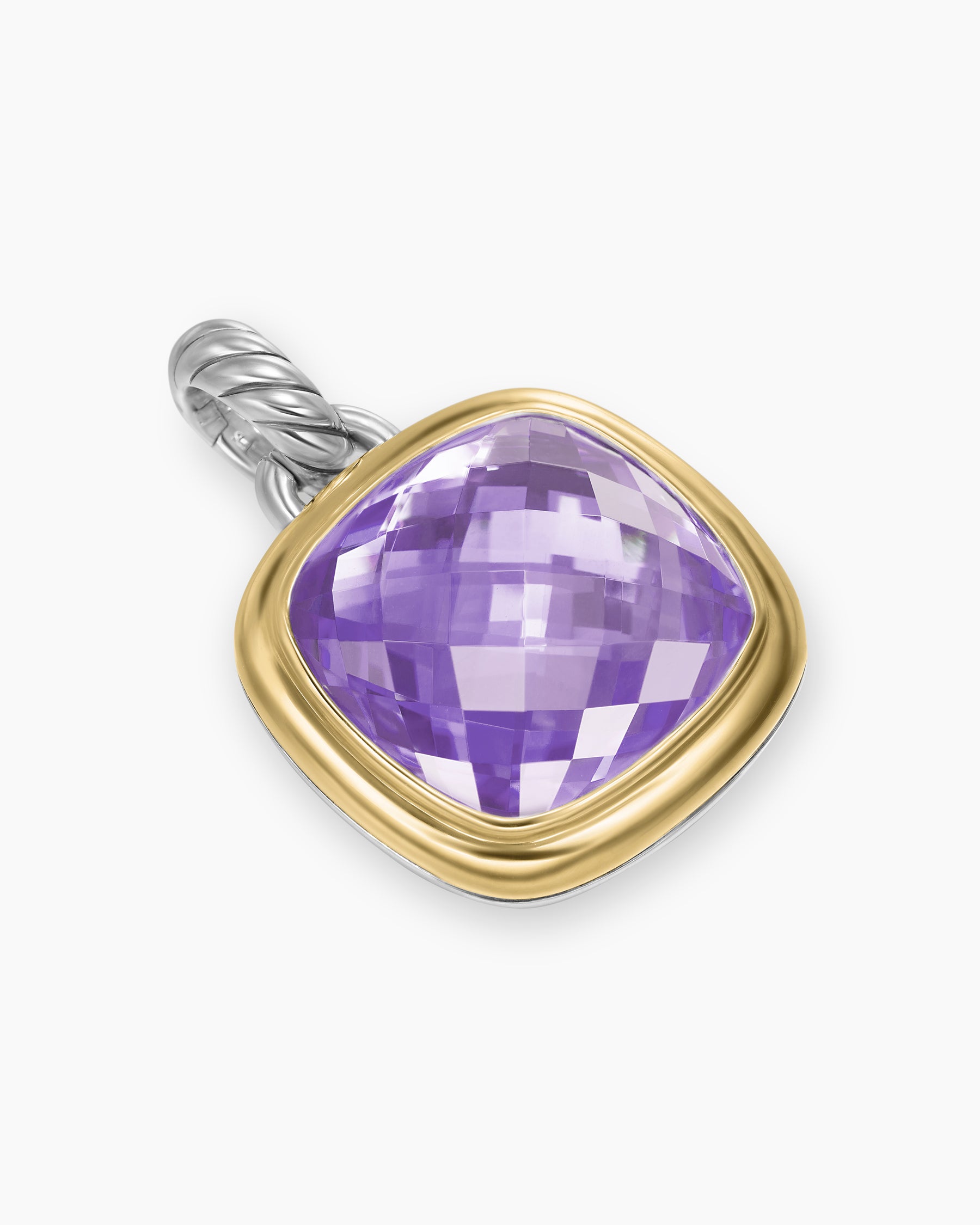 Albion Pendant in Sterling Silver with 18K Yellow Gold and Amethyst, 15mm - Image 3
