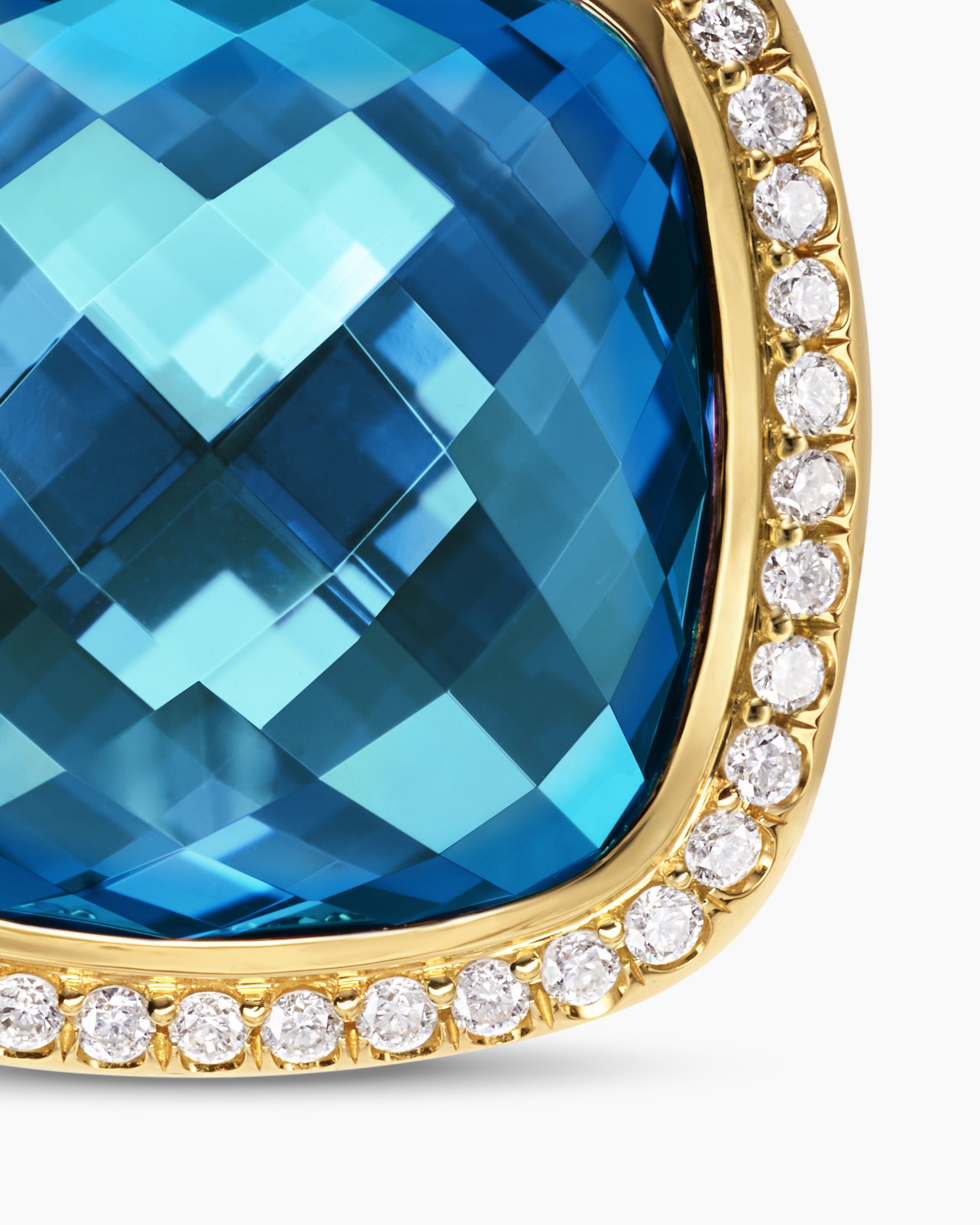 Albion Pendant in 18K Yellow Gold with Hampton Blue Topaz and Diamonds, 15mm - Image 5