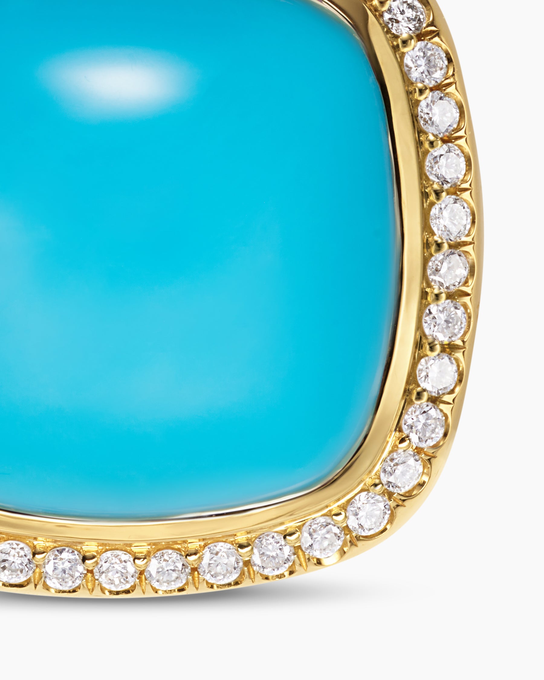 Albion Pendant in 18K Yellow Gold with Turquoise and Diamonds, 15mm - Image 5