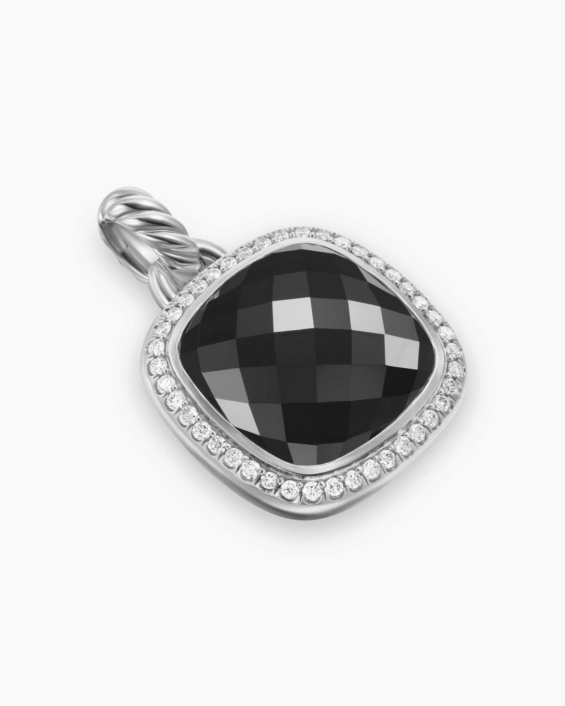 Albion Pendant in Sterling Silver with Black Onyx and Diamonds, 15mm - Image 3