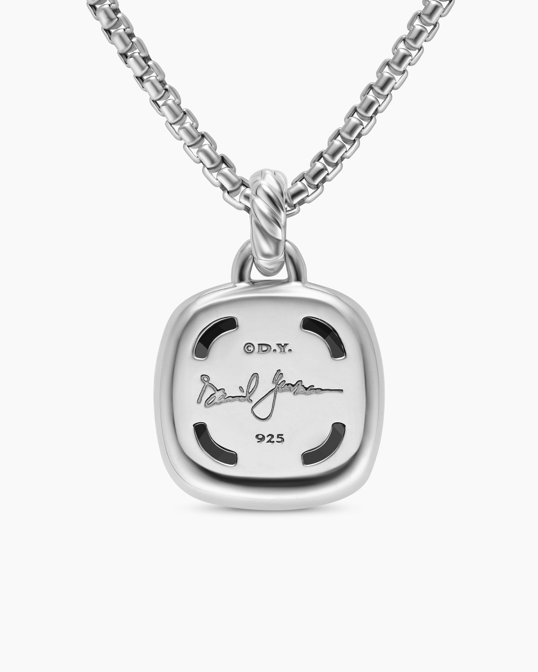 Albion Pendant in Sterling Silver with Black Onyx and Diamonds, 15mm - Image 4