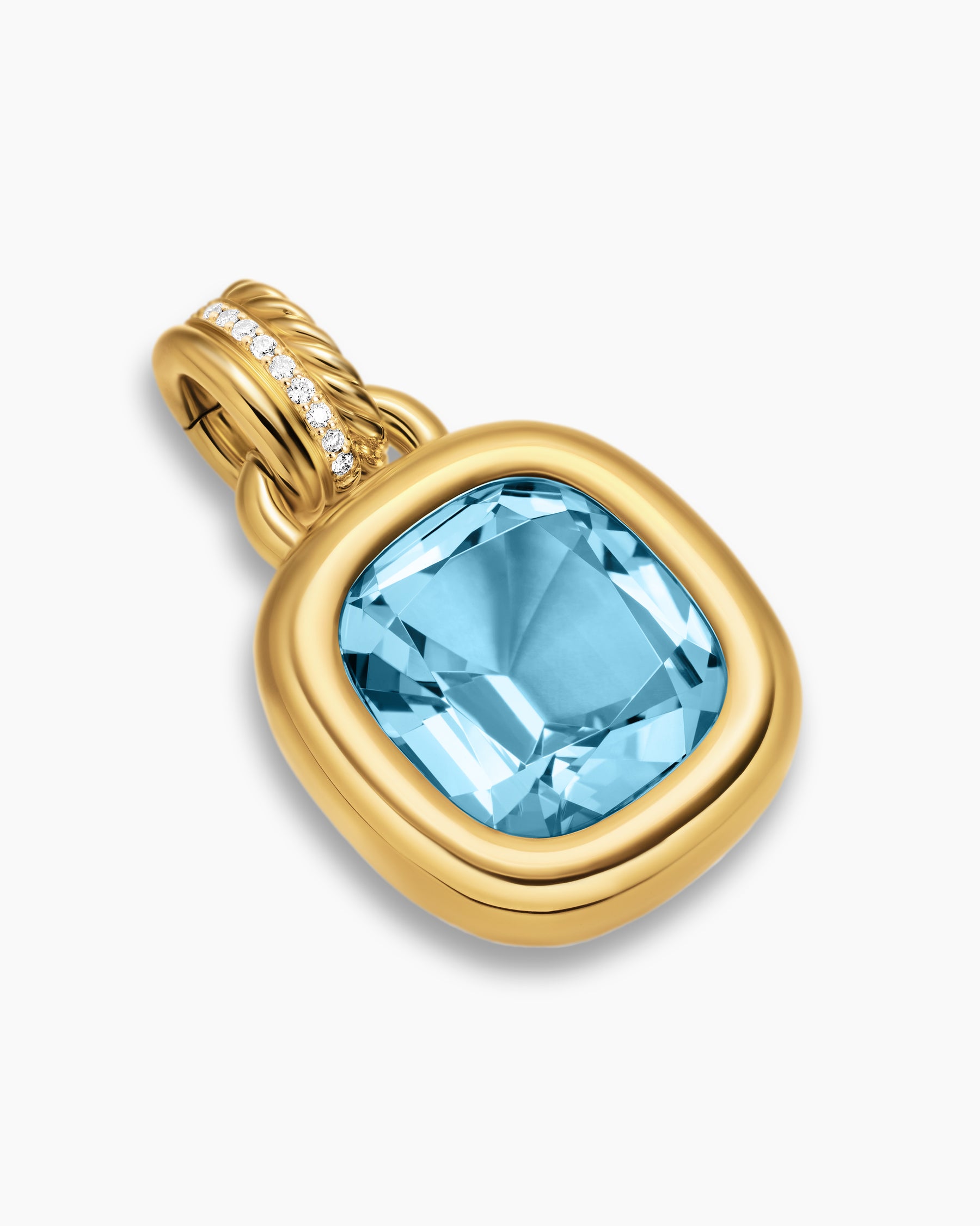 DY Mercer Color Amulet in 18K Yellow Gold with Sky Blue Topaz and Diamonds, 13mm - Image 2