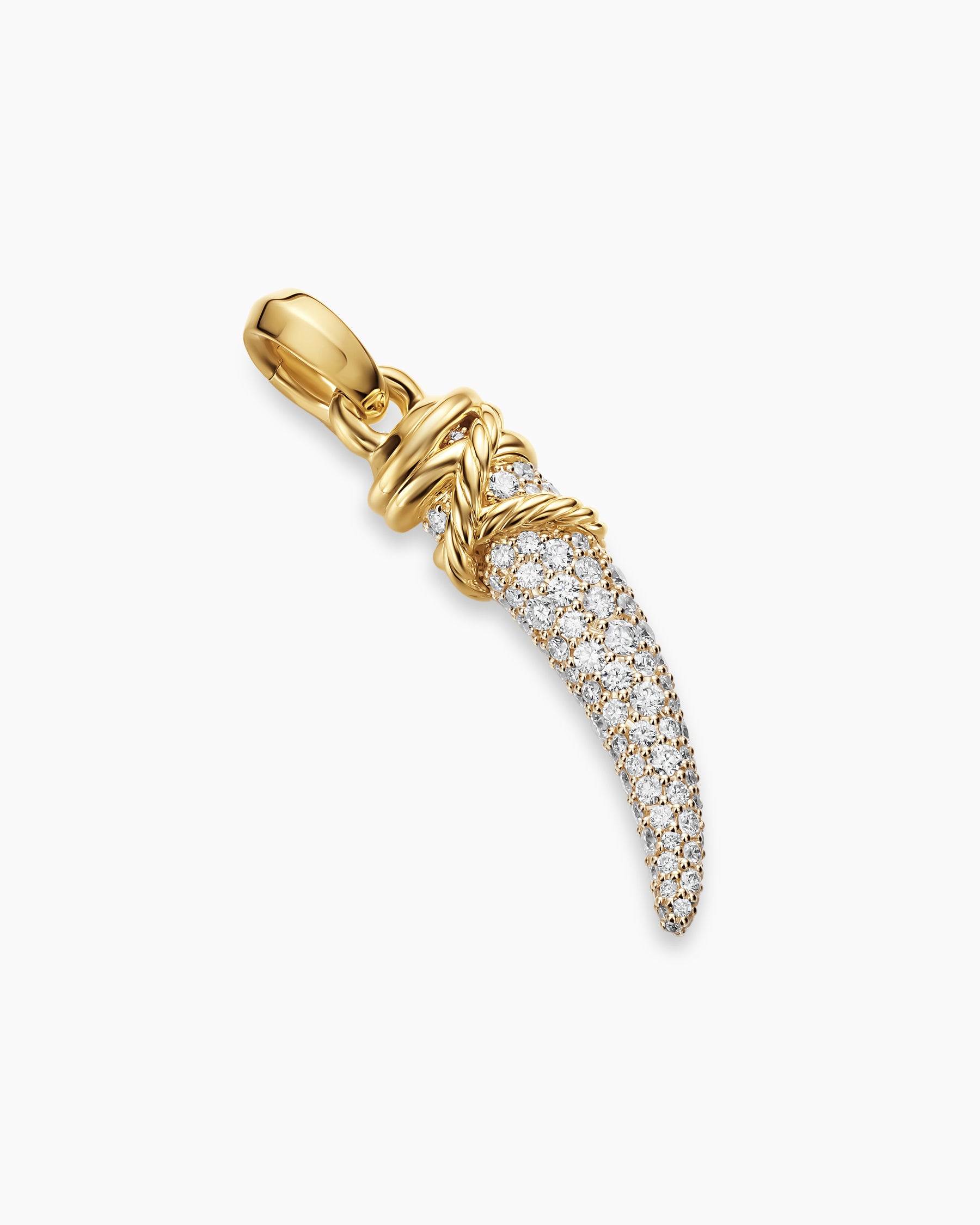 Pavé Tusk Amulet in 18K Yellow Gold with Diamonds, 28.8mm - Image 2