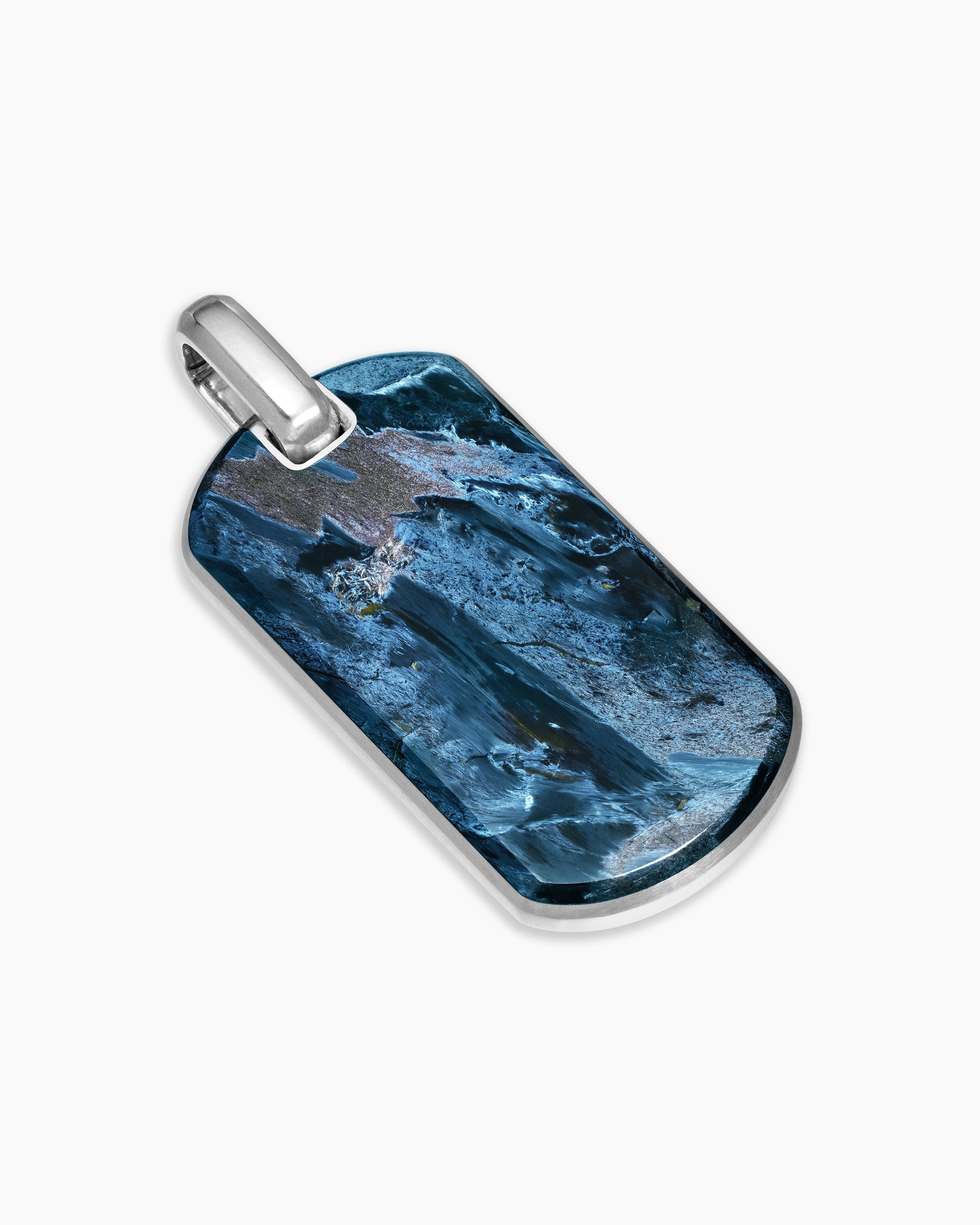 Chevron Tag in Sterling Silver with Pietersite, 42mm - Image 3