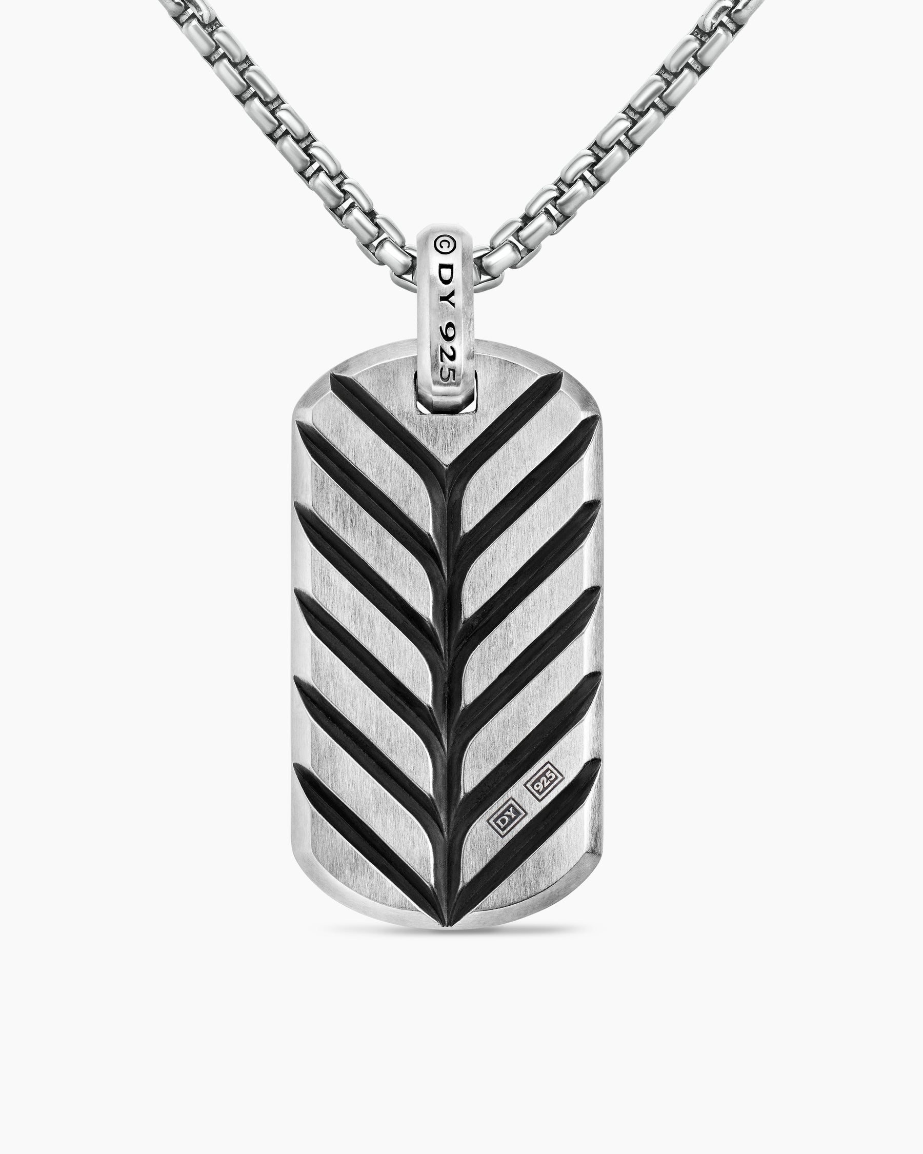 Chevron Tag in Sterling Silver with Pietersite, 42mm - Image 4