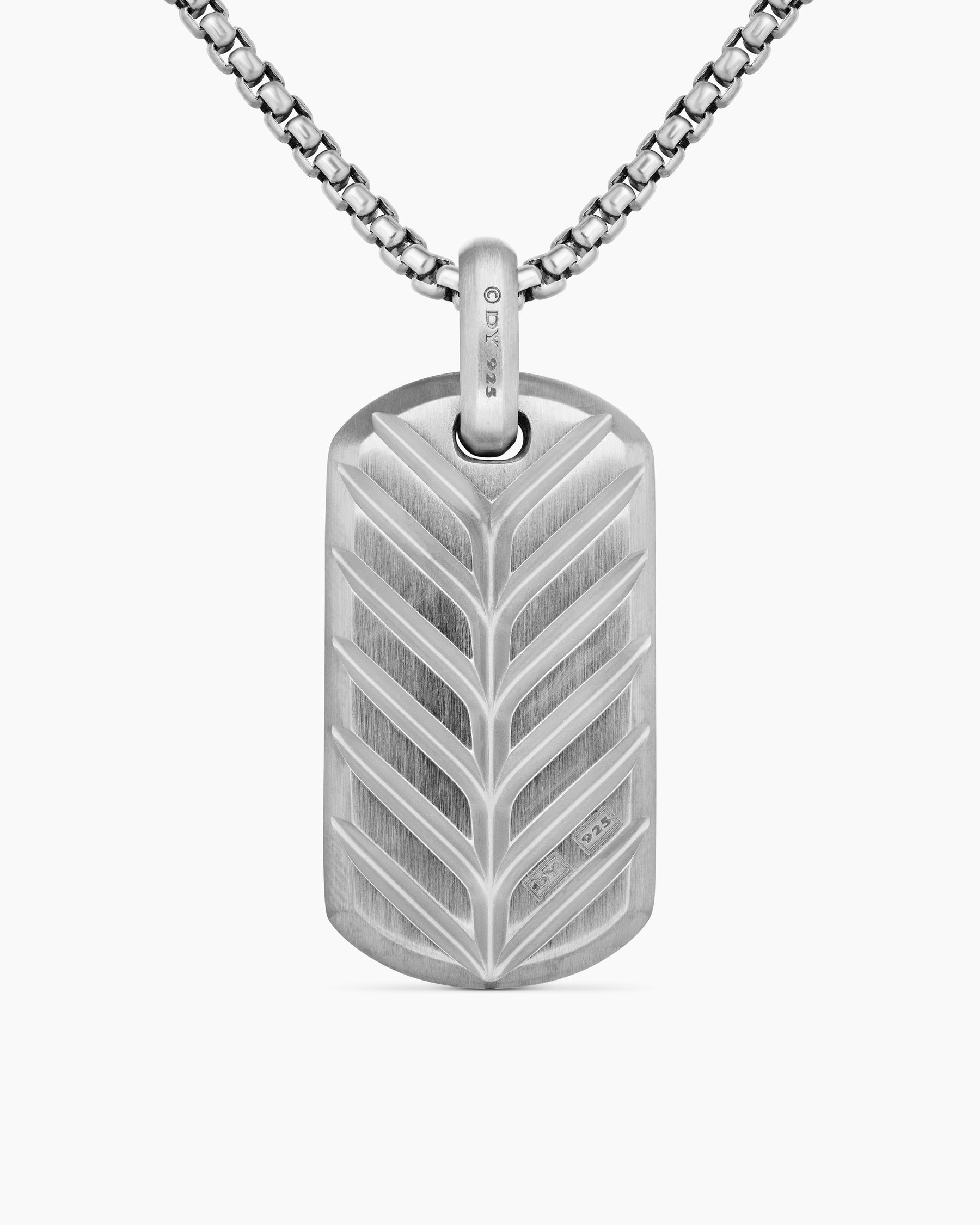 Chevron Tag in Sterling Silver with Rainbow Pavé, 35mm - Image 4