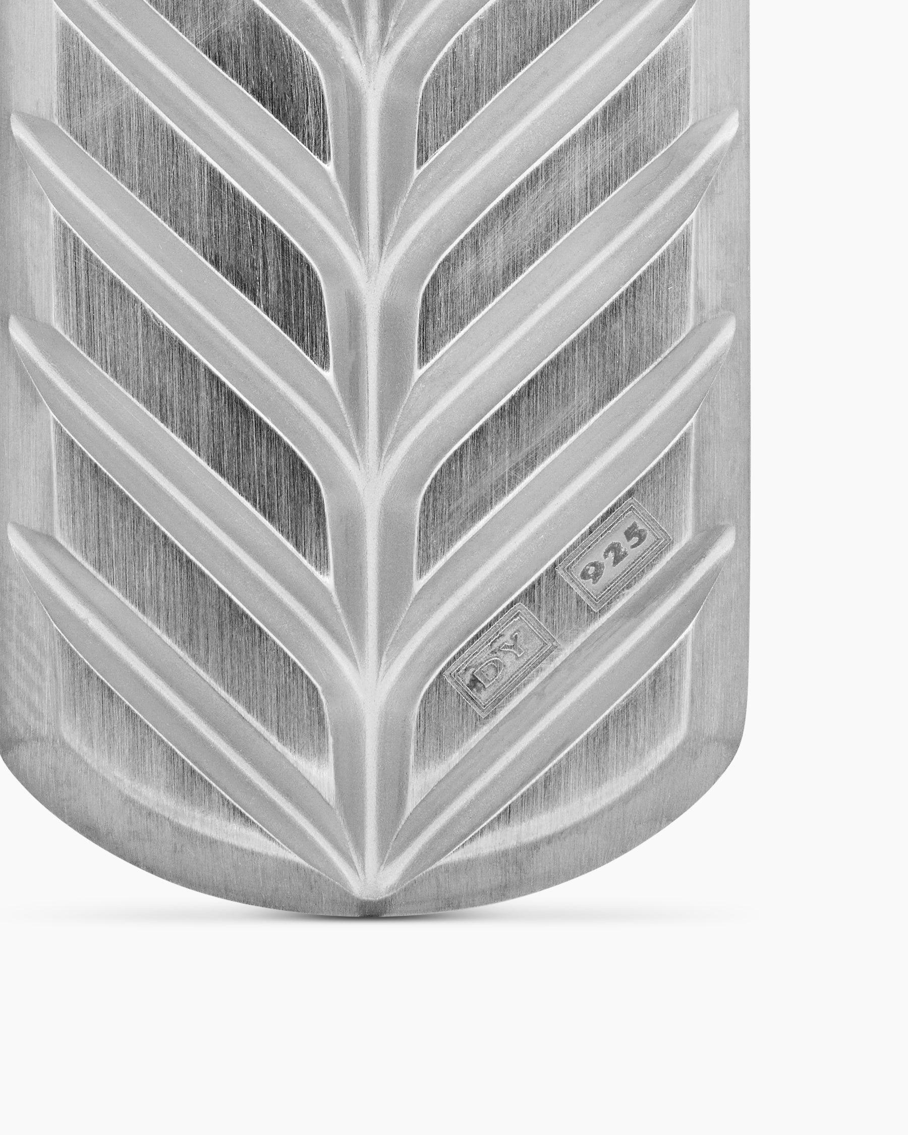 Chevron Tag in Sterling Silver with Rainbow Pavé, 35mm - Image 6