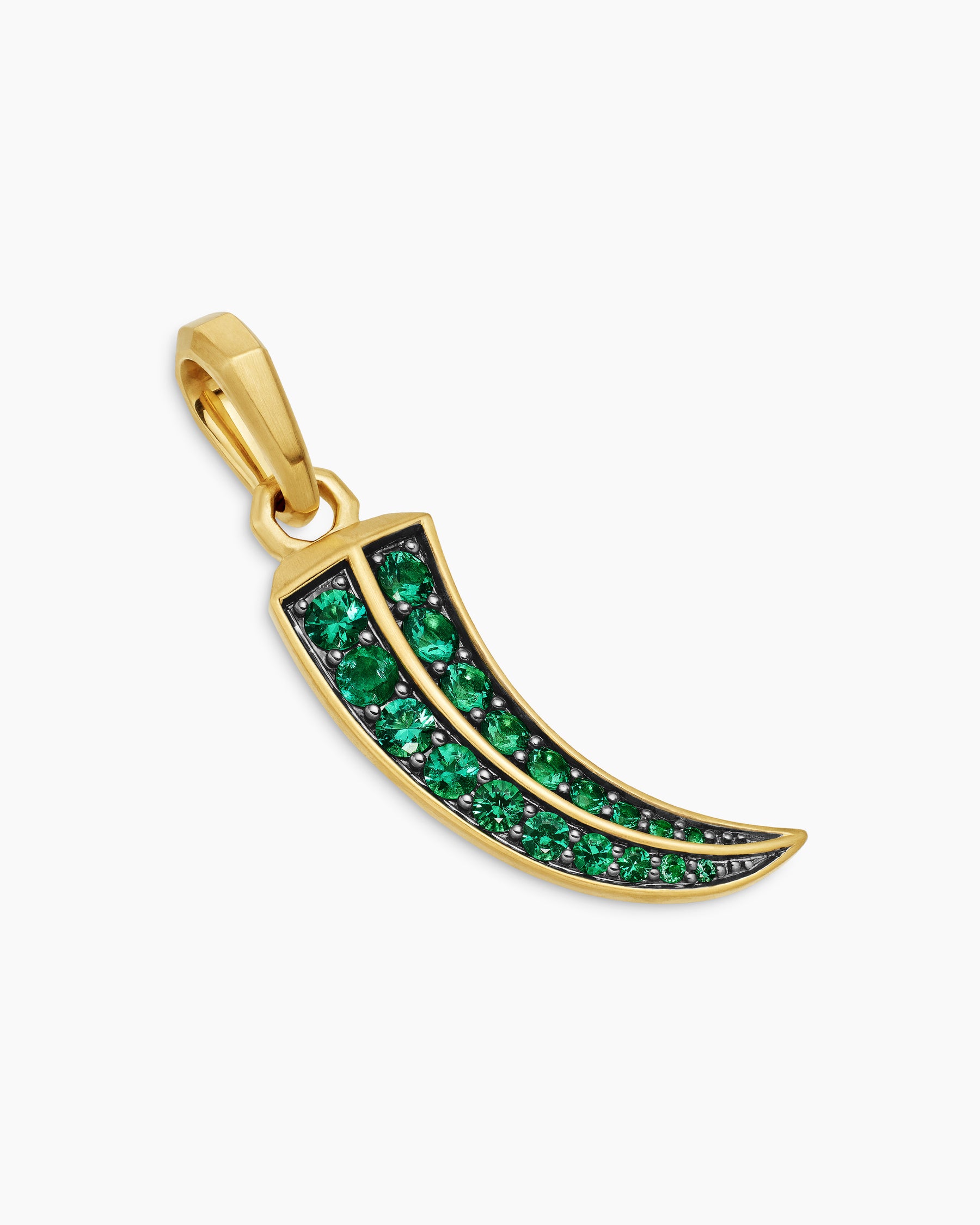Claw Amulet in 18K Yellow Gold with Emeralds, 25mm - Image 3