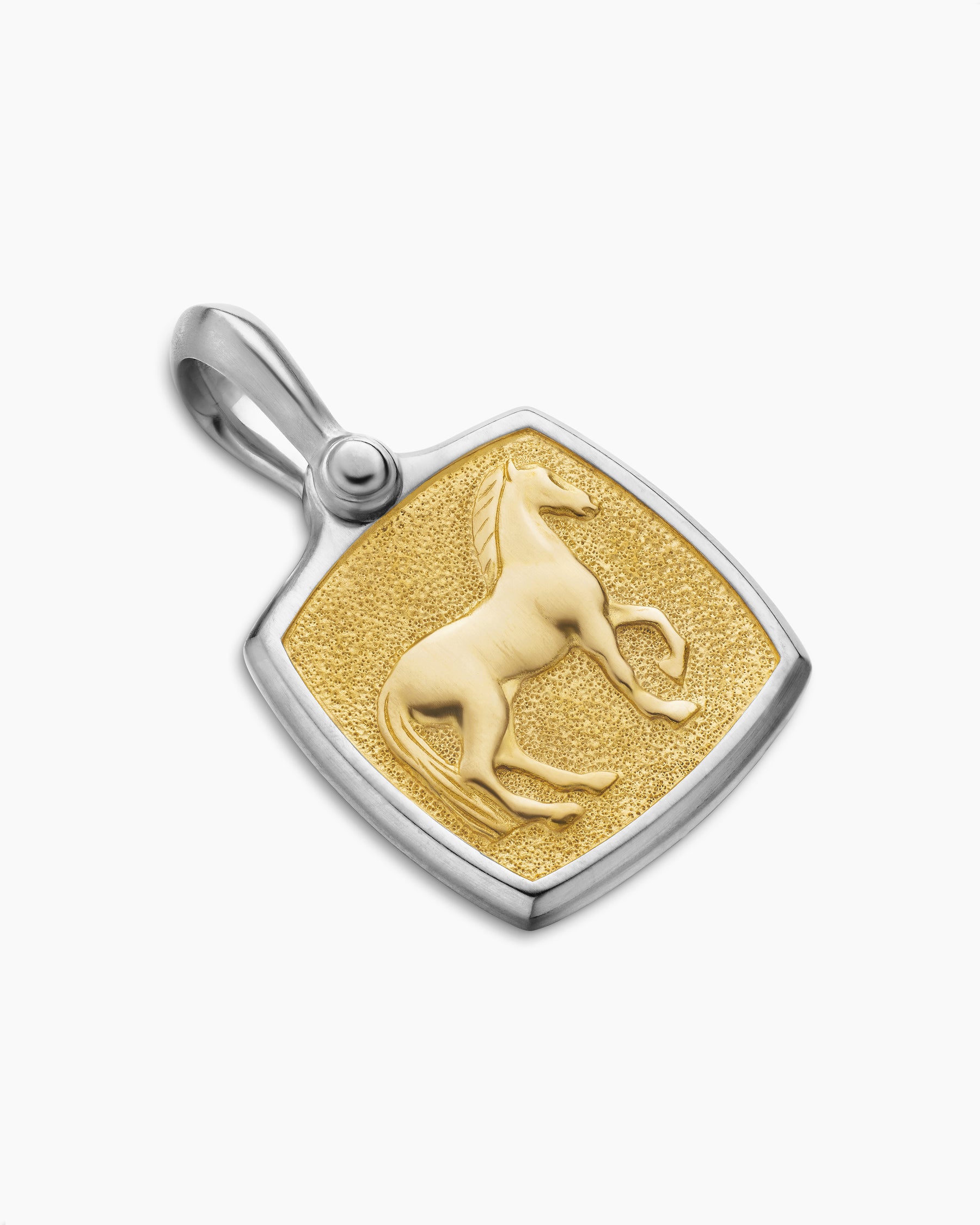 Petrvs Horse Amulet in Sterling Silver with 18K Yellow Gold, 19mm - Image 3
