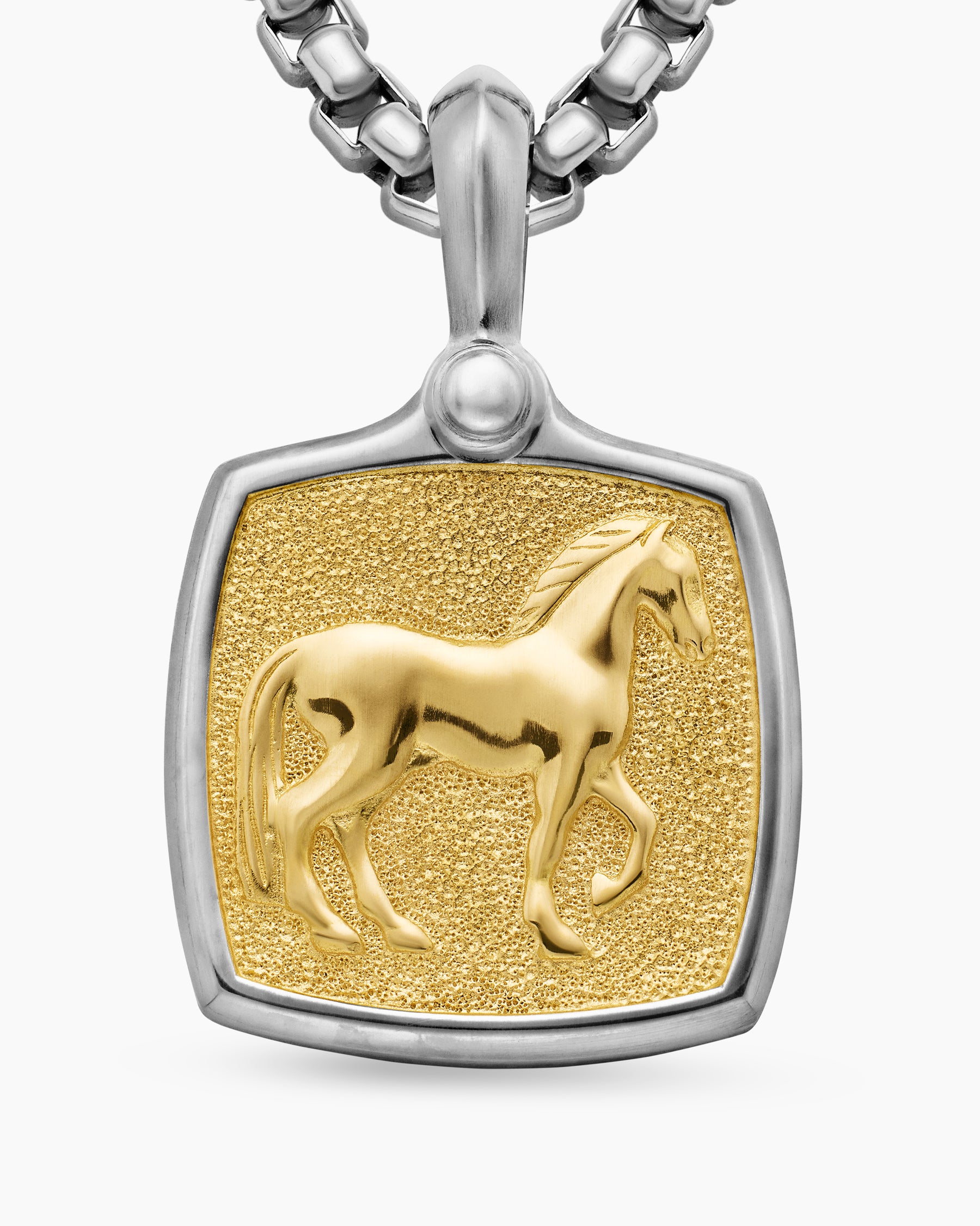 Petrvs Horse Amulet in Sterling Silver with 18K Yellow Gold, 19mm - Image 5